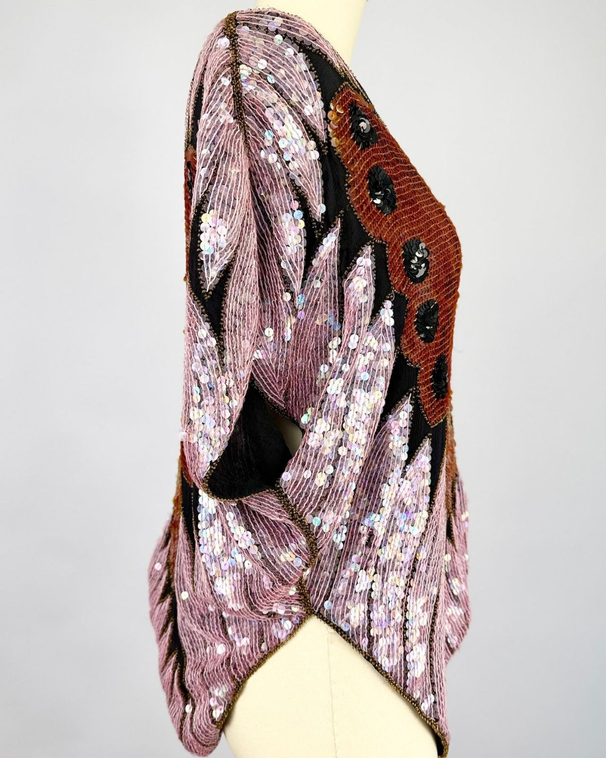 Pink and Orange Sequin Butterfly Blouse