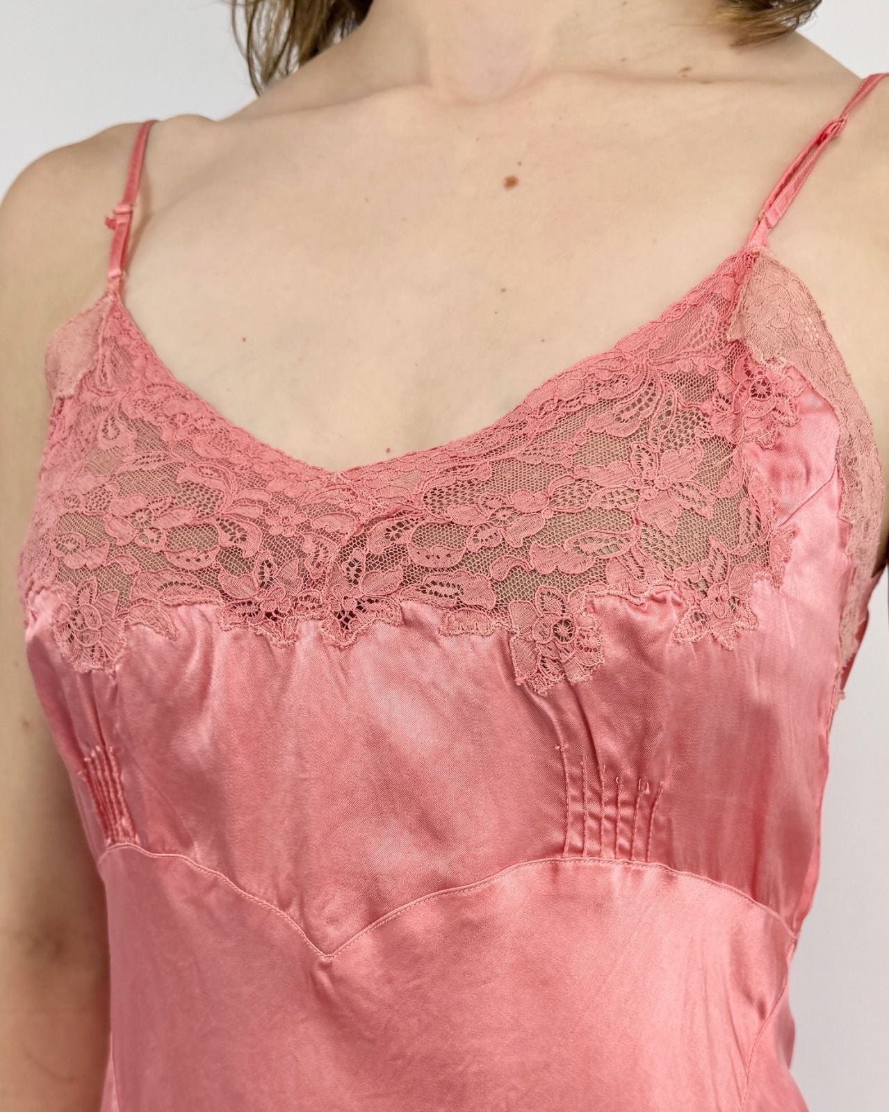 1940s One of Those Nights Silk Satin Slip Dress