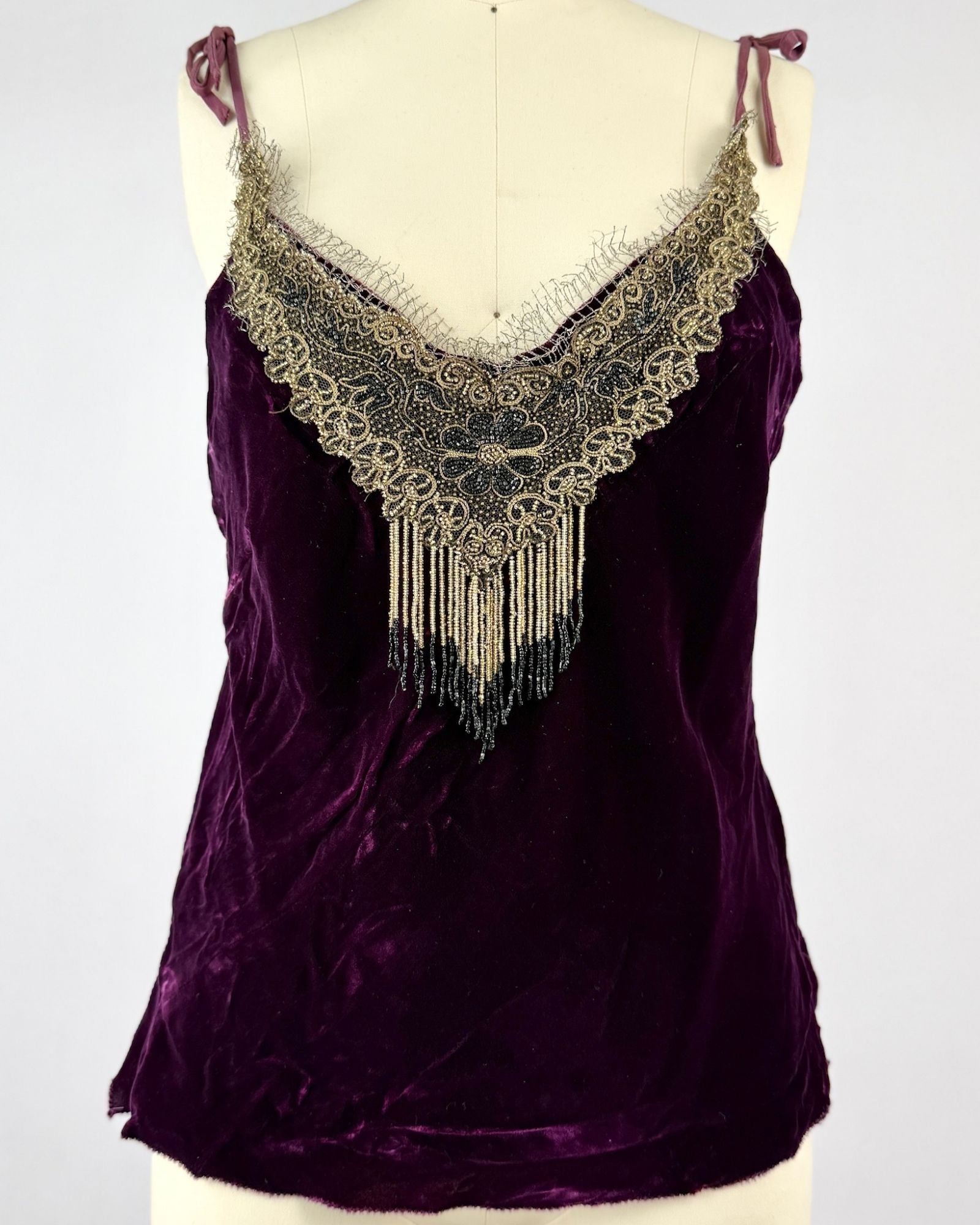 Jean Steanquist Velvet Beaded Tank