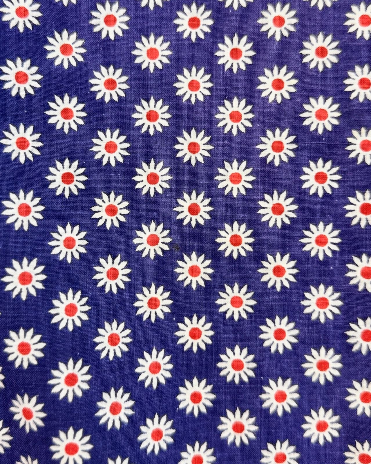 1940s Navy and White Daisy Blouse