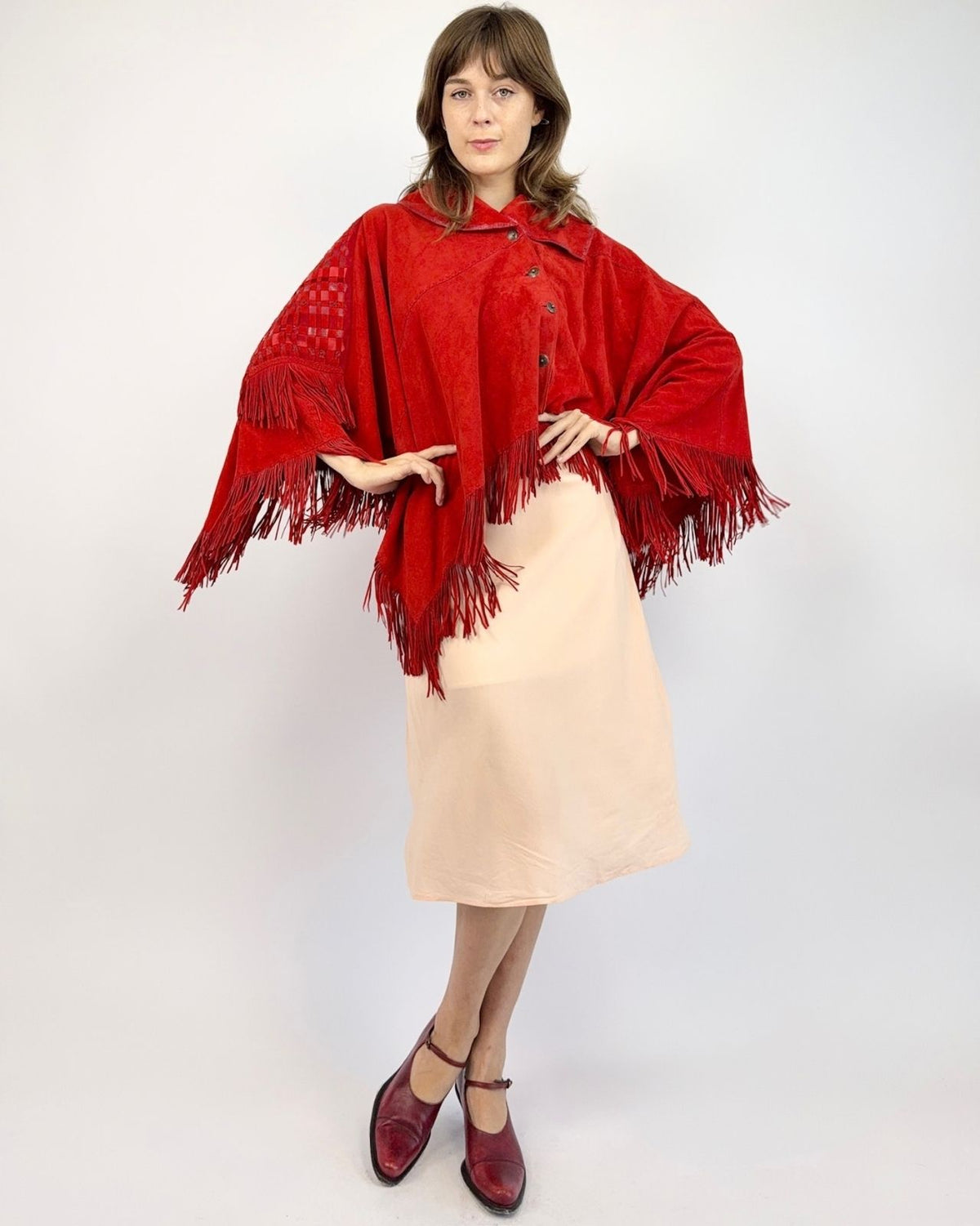 Gossamer Wings Woven Romance Suede Poncho
