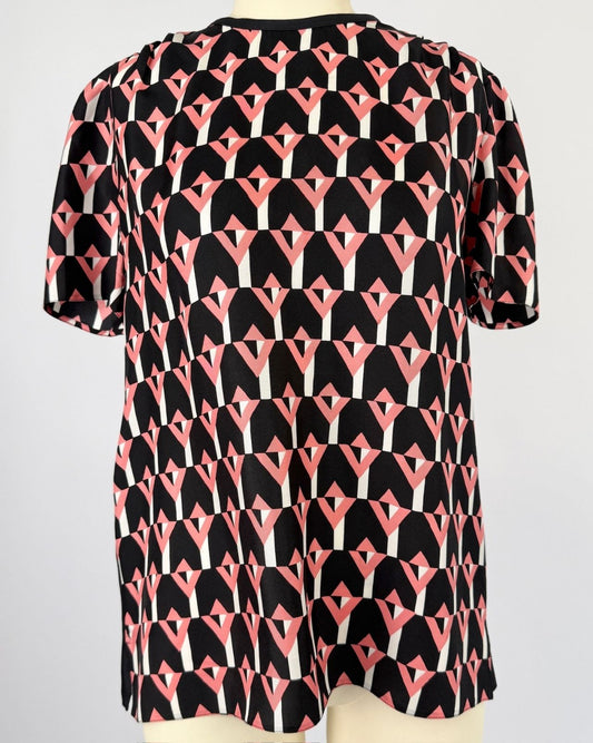 Prada Silk Geometric Printed Blouse