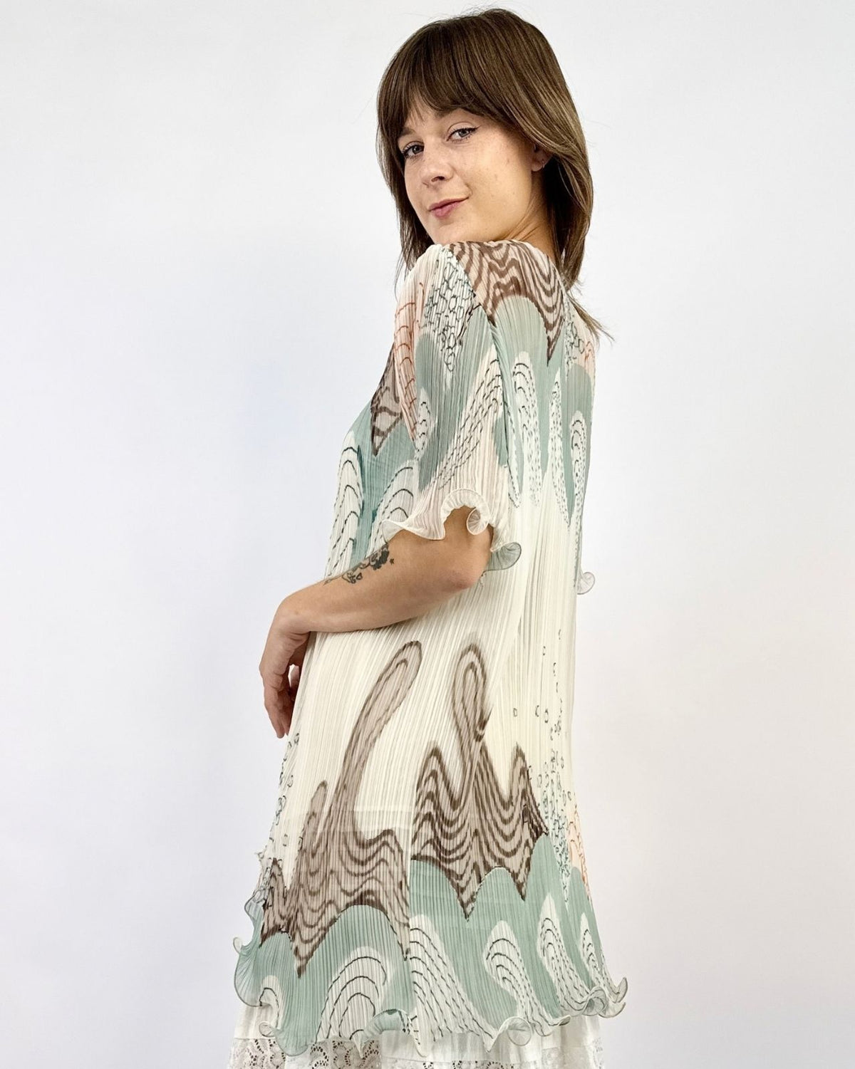 Mists of The Aegean Plissé Robe