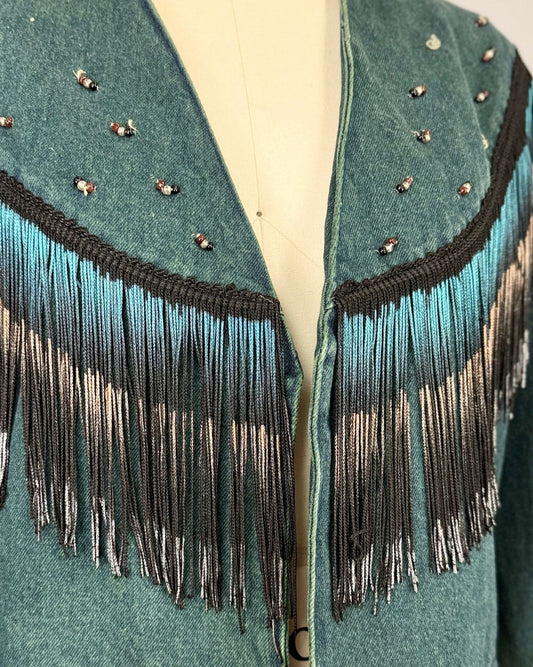90s Over-dyed Green Denim Jacket