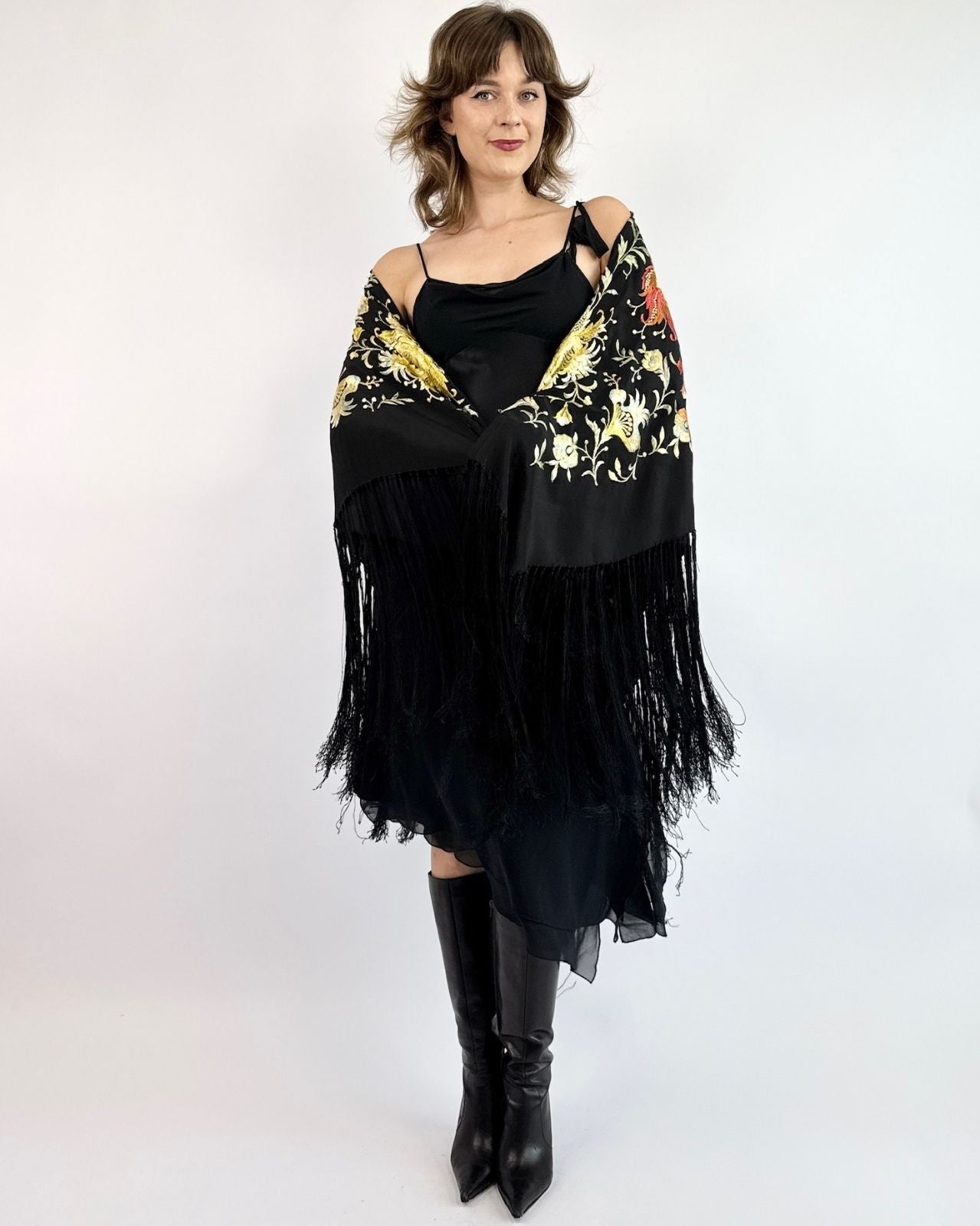 Hidden Blooms Silk Piano Shawl