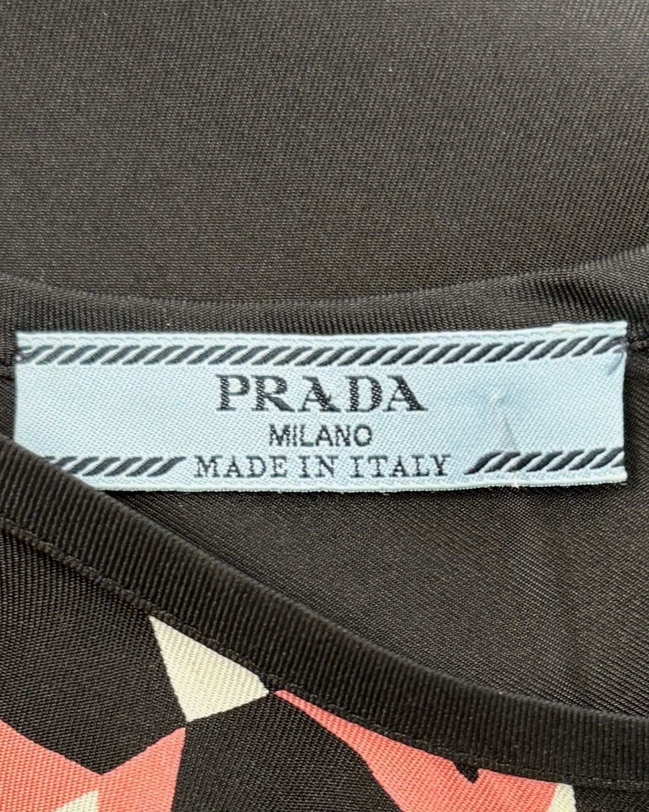 Prada Silk Geometric Printed Blouse