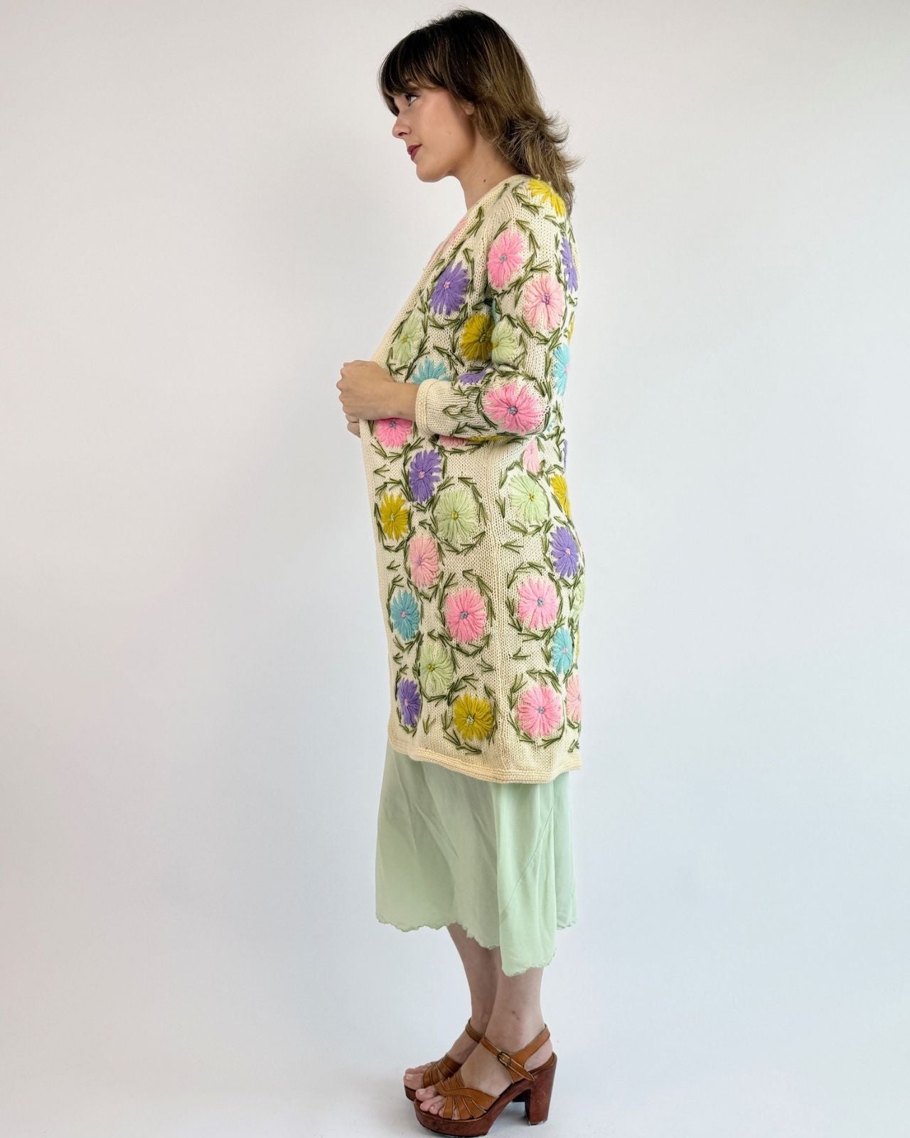 60s Sweet As Spring Embroidered Cardigan