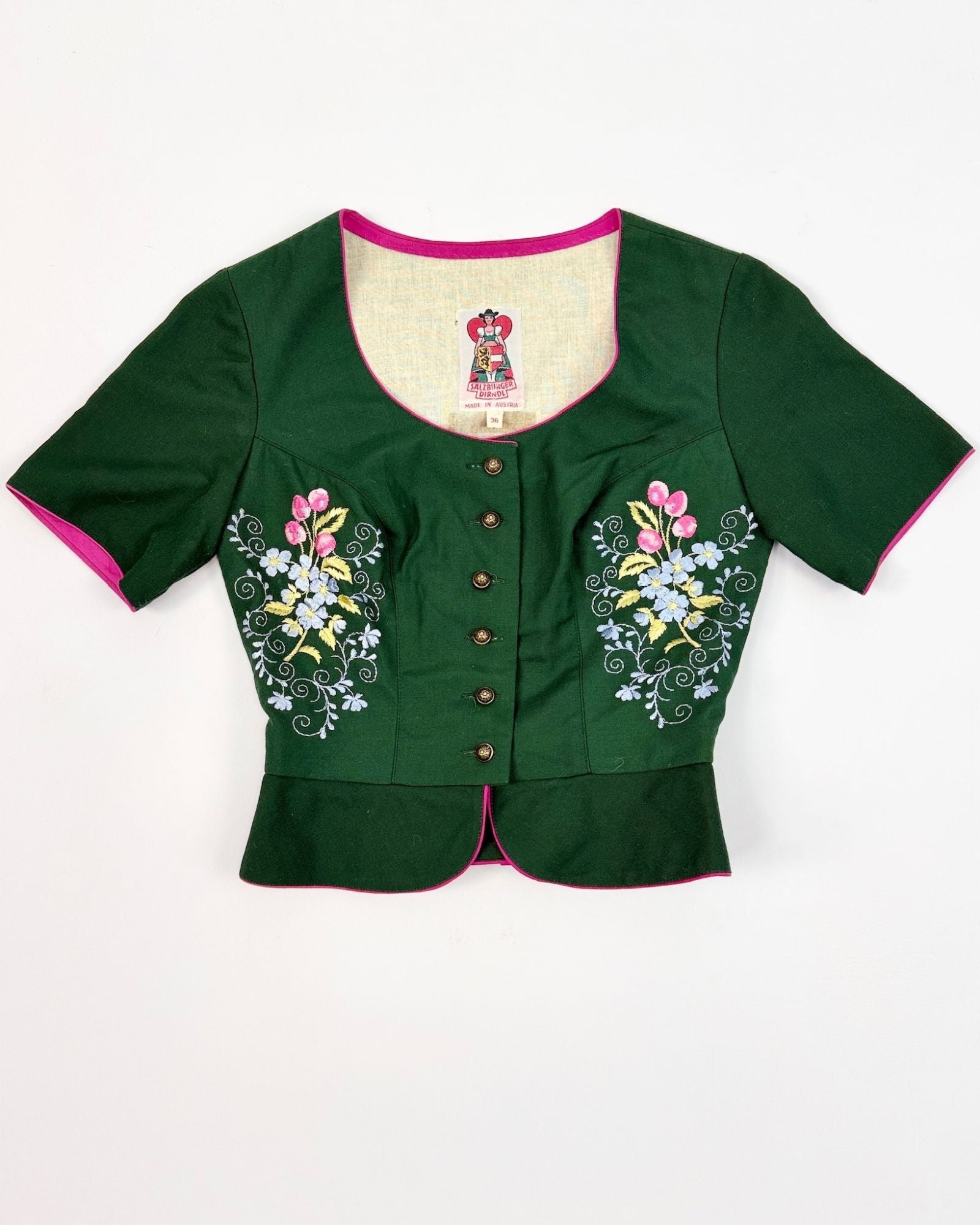 Austrian Embroidered Dirndl Blouse