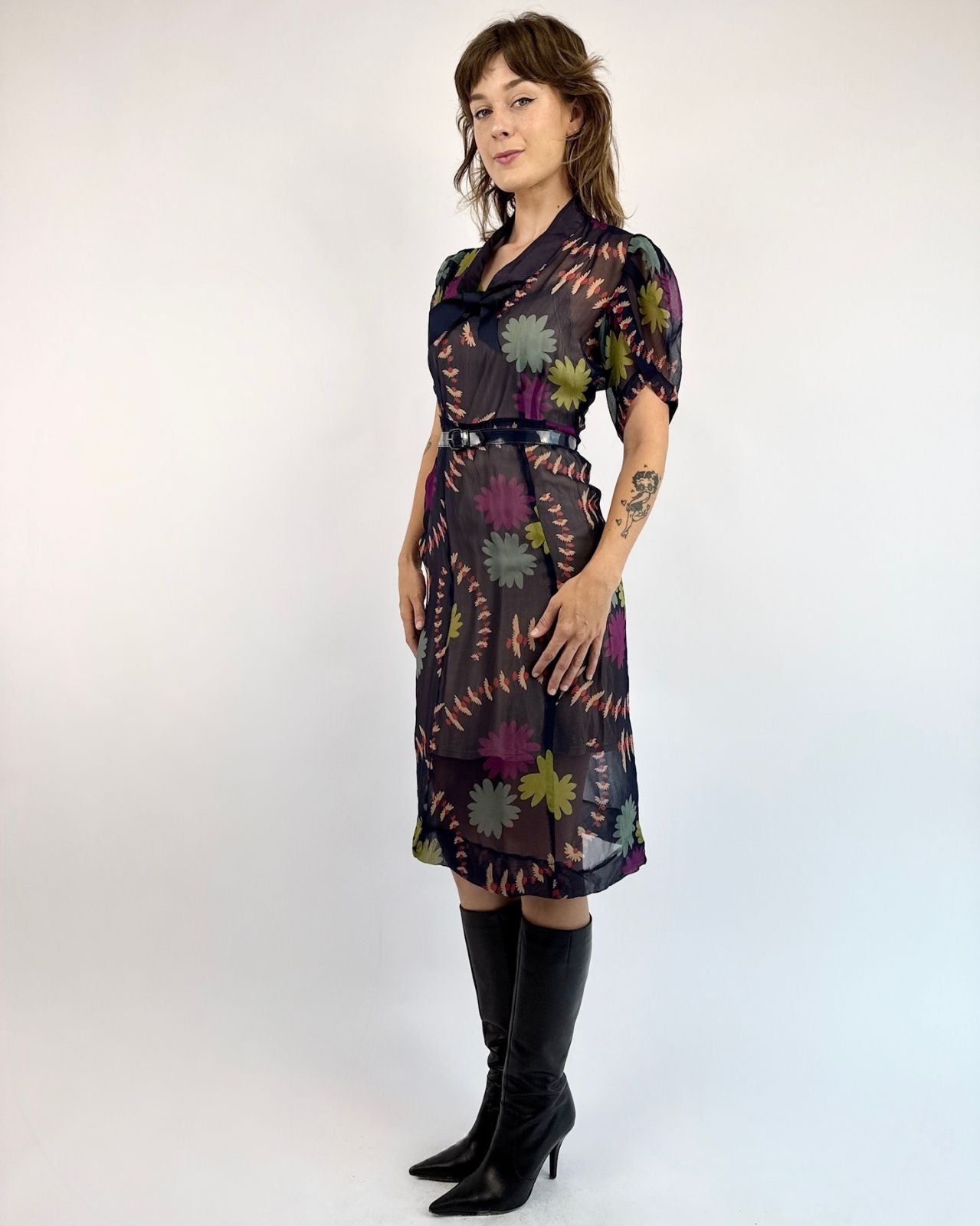 1940s Spring In My Step Silk Dress