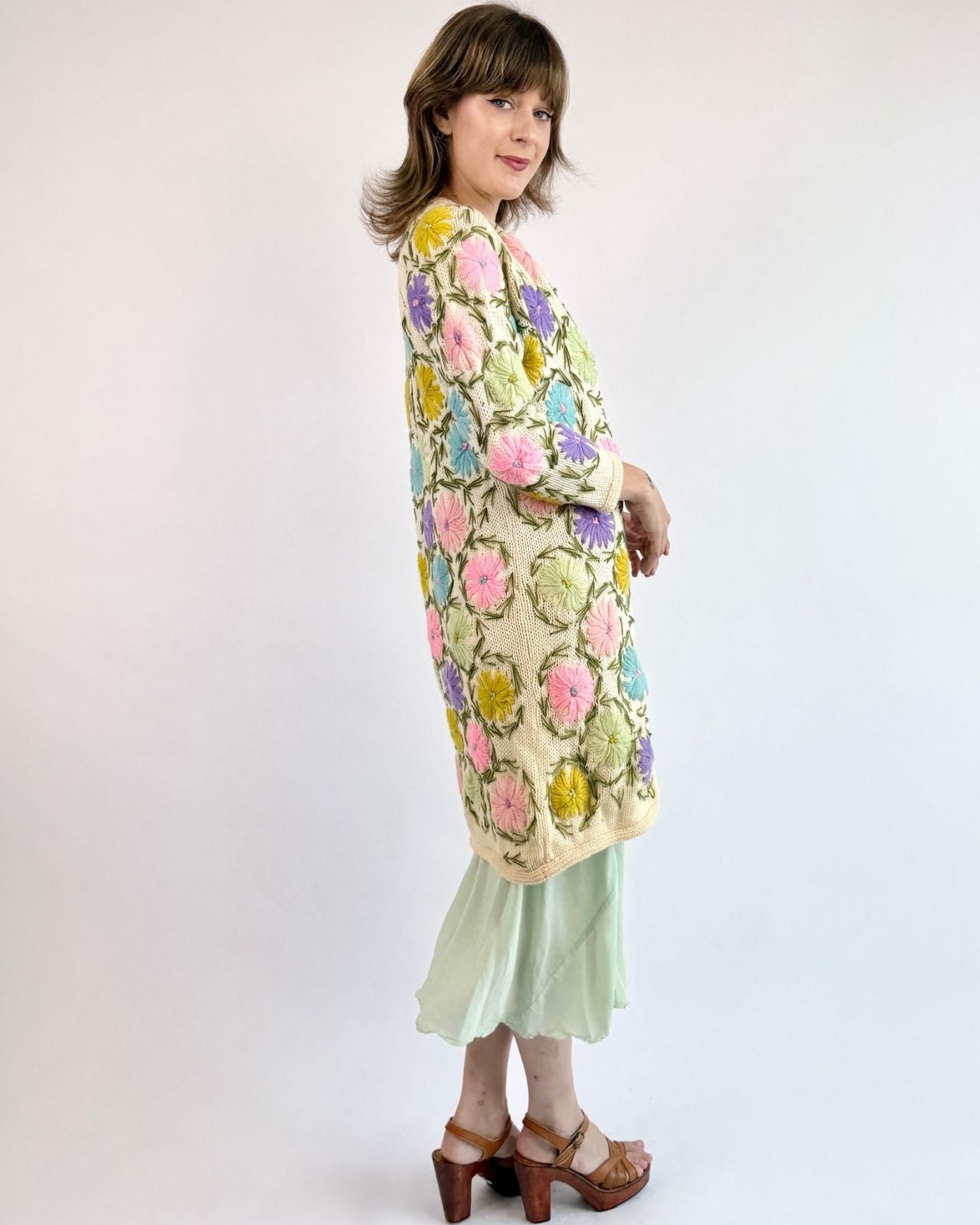 60s Sweet As Spring Embroidered Cardigan