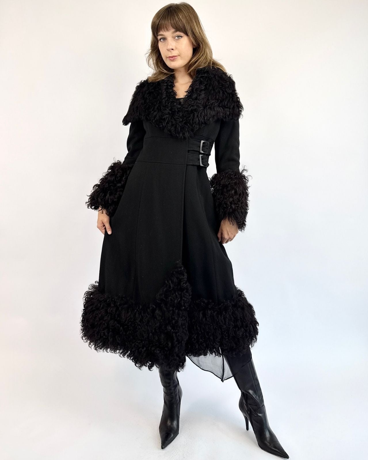 Shadowed Travels Wool Curly Lamb Duster
