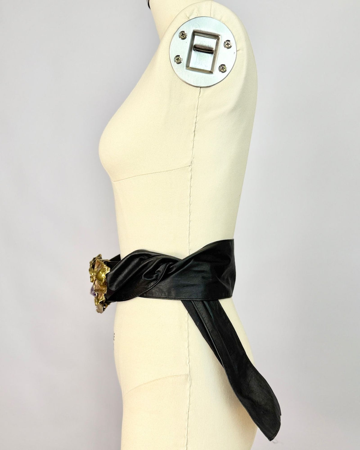 Brutalist Amethyst Crystal Black Belt