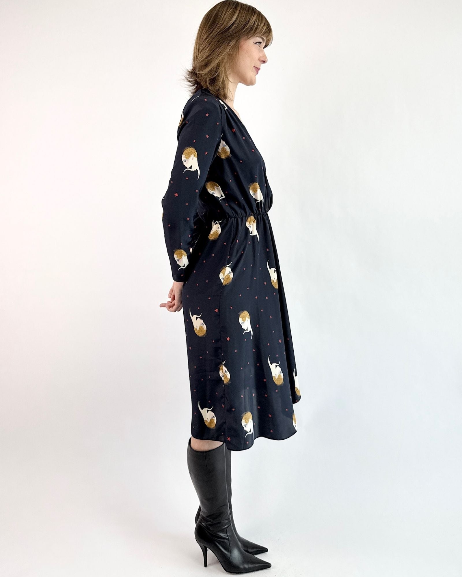 Hanae Mori Daisy Lady Silk Dress