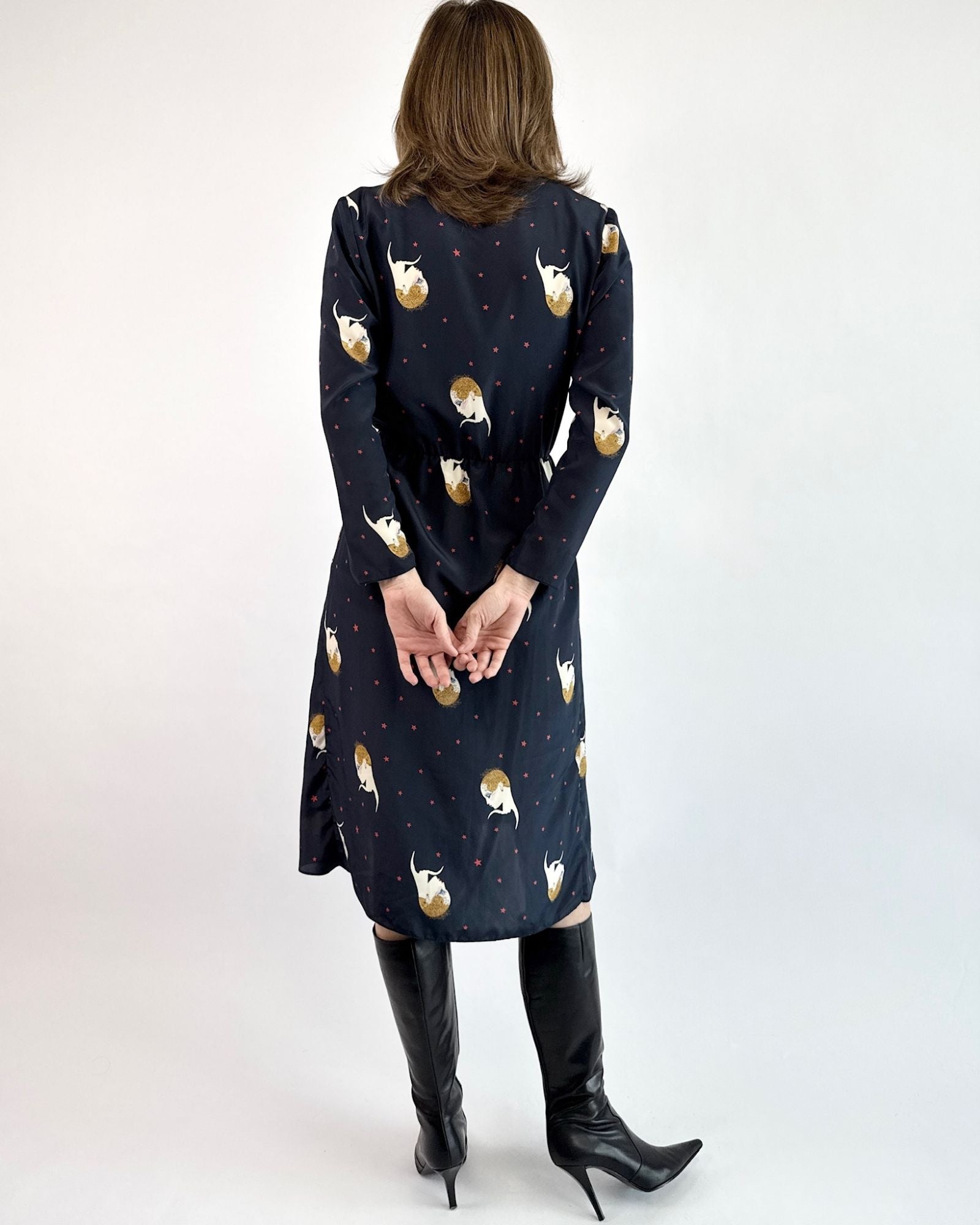 Hanae Mori Daisy Lady Silk Dress