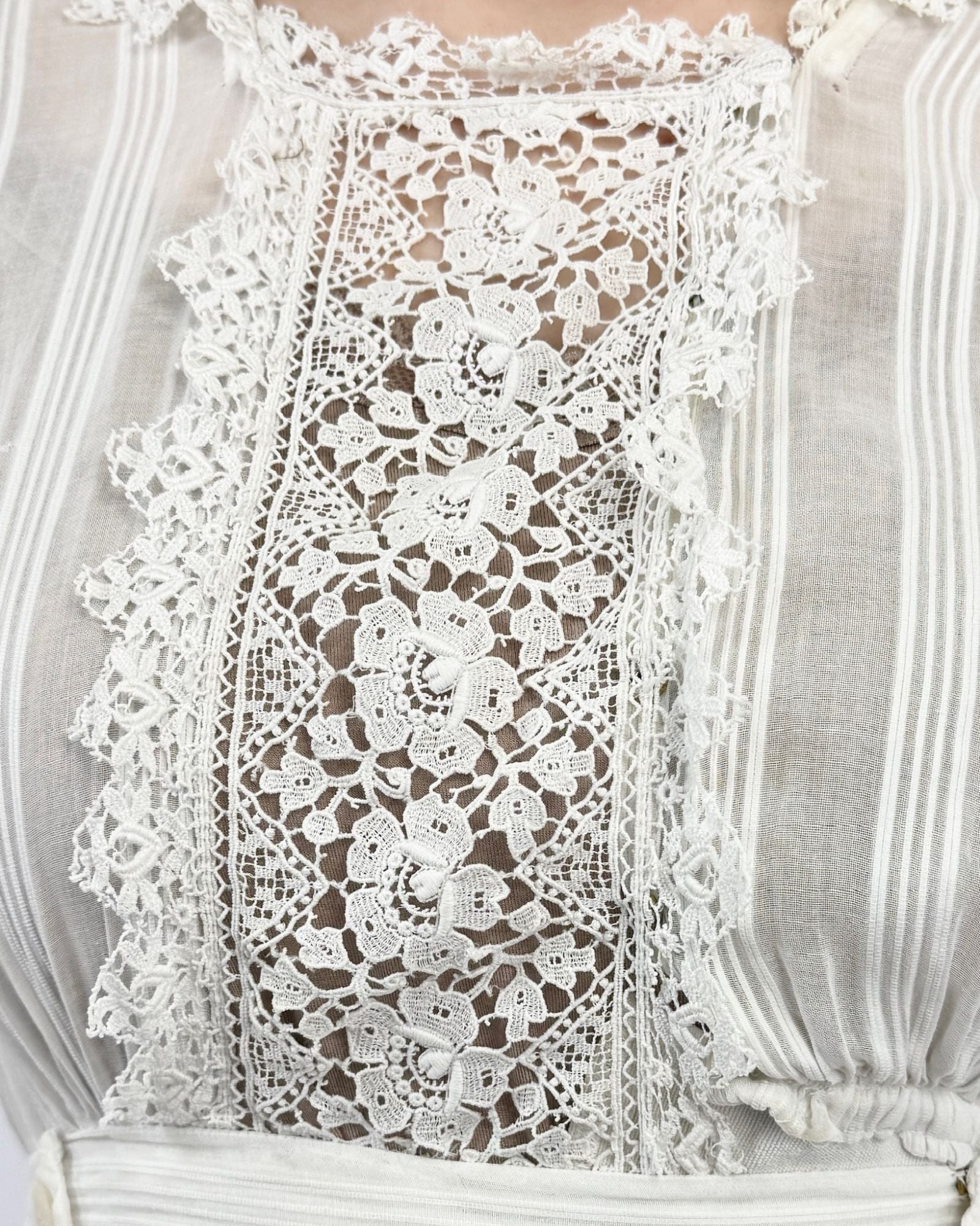 Edwardian Gentle Breezes Striped Lawn Dress