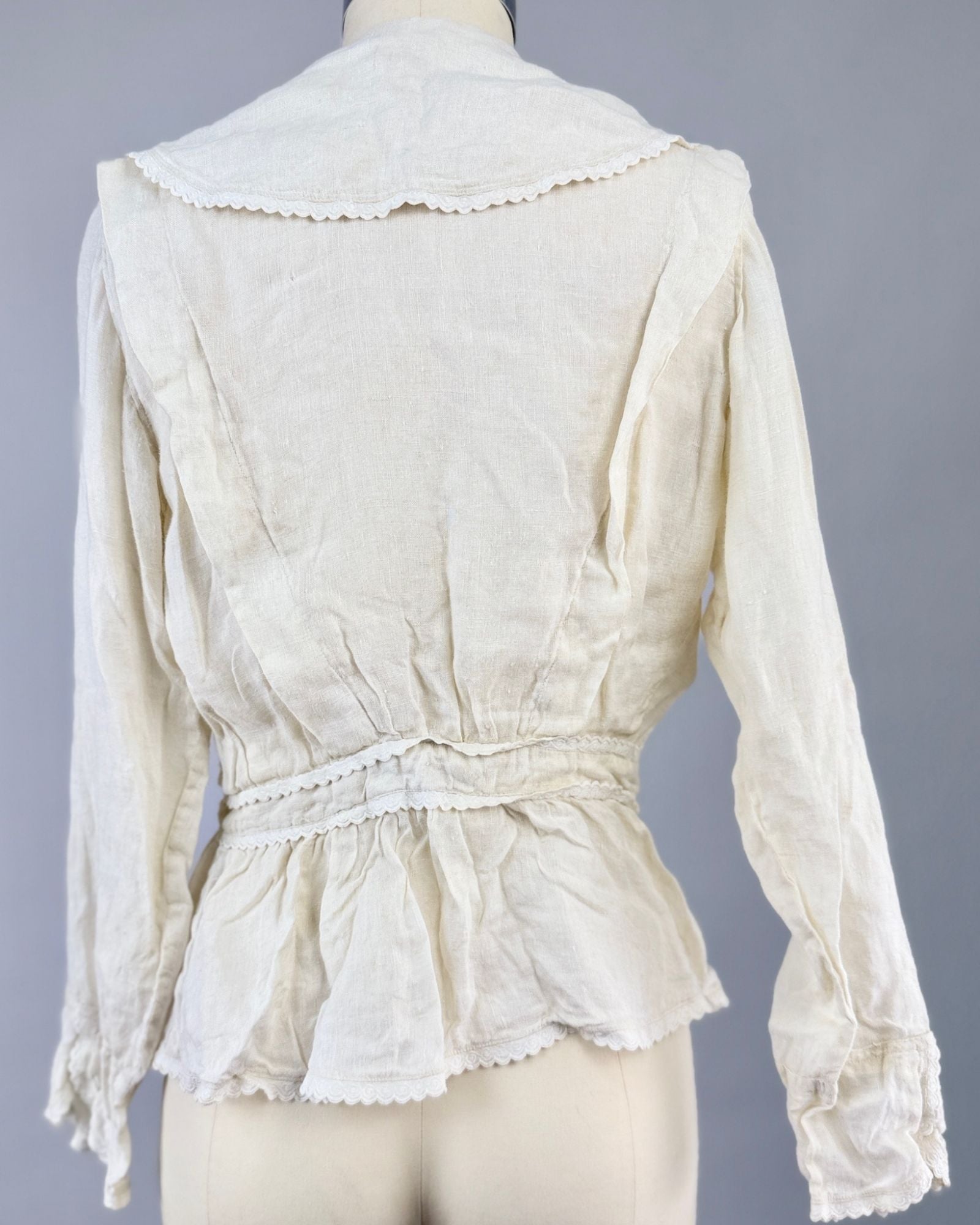 White Edwardian Linen Blouse