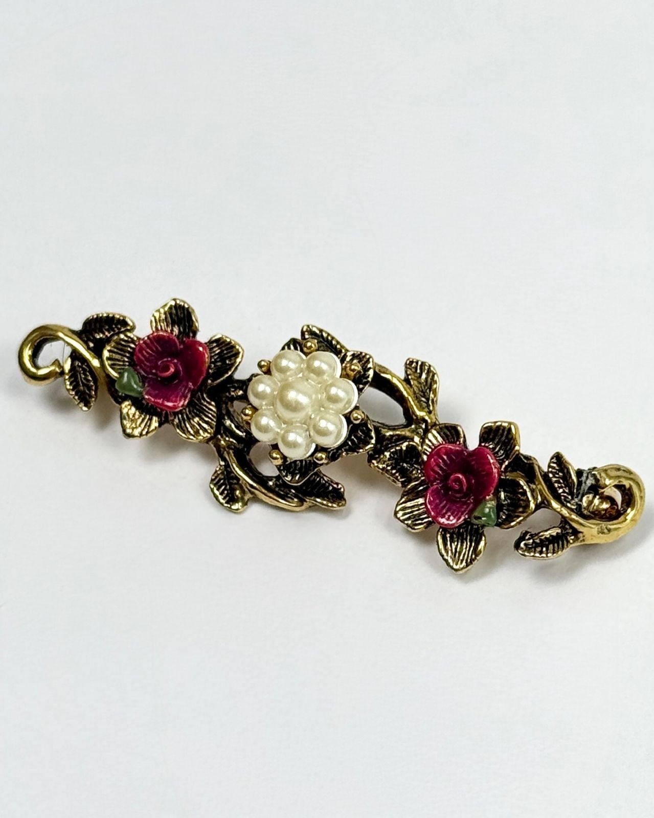 Rosette and Pearl Brooch