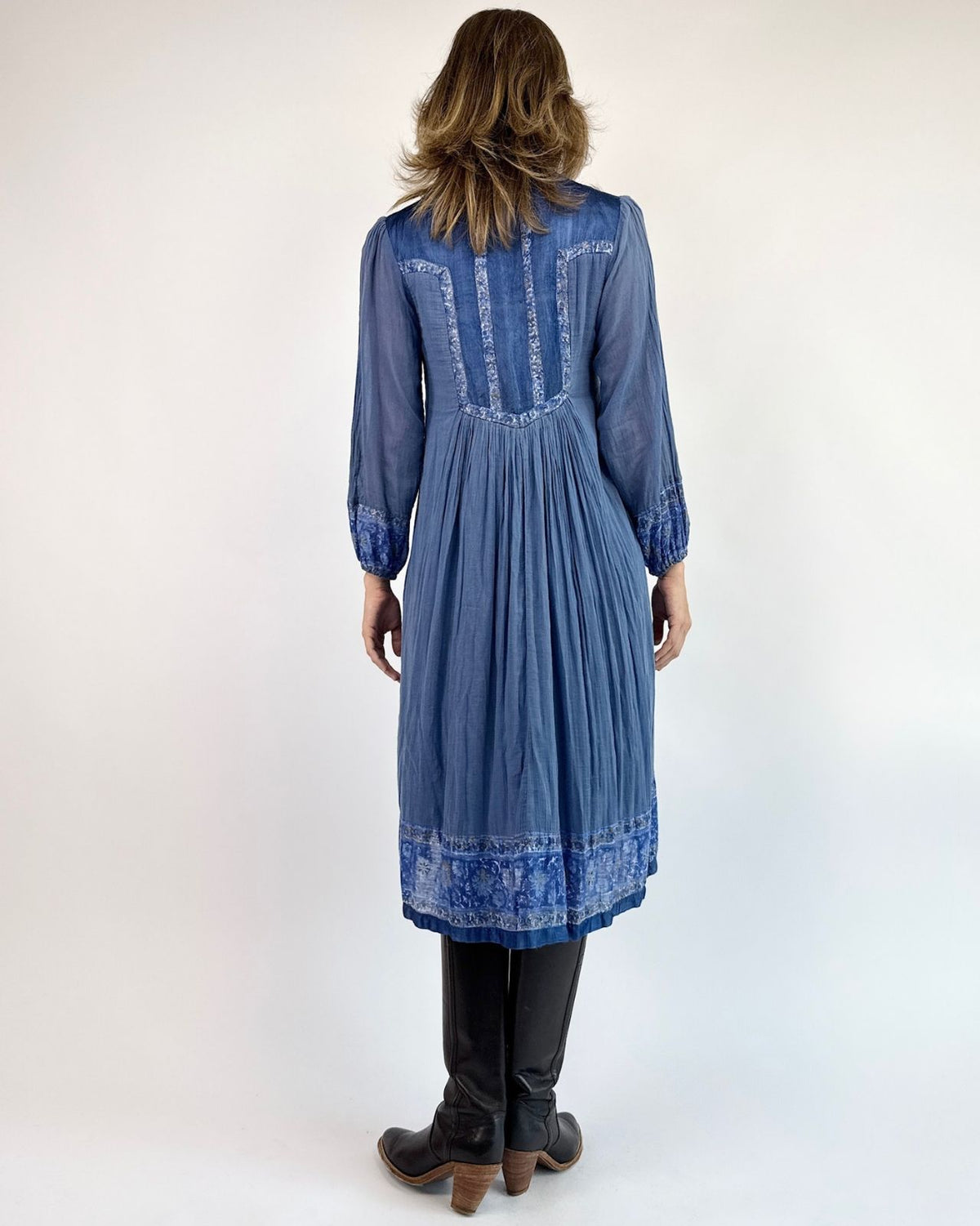Oceanic Blues Indian Cotton Dress