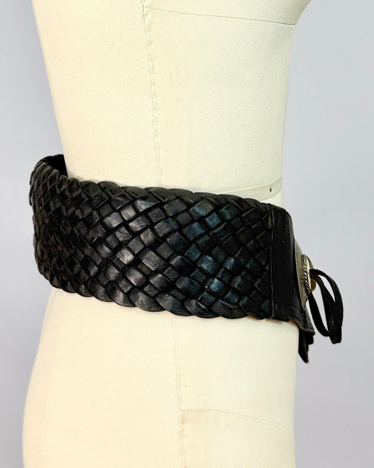 Wide Braided Leather Belt