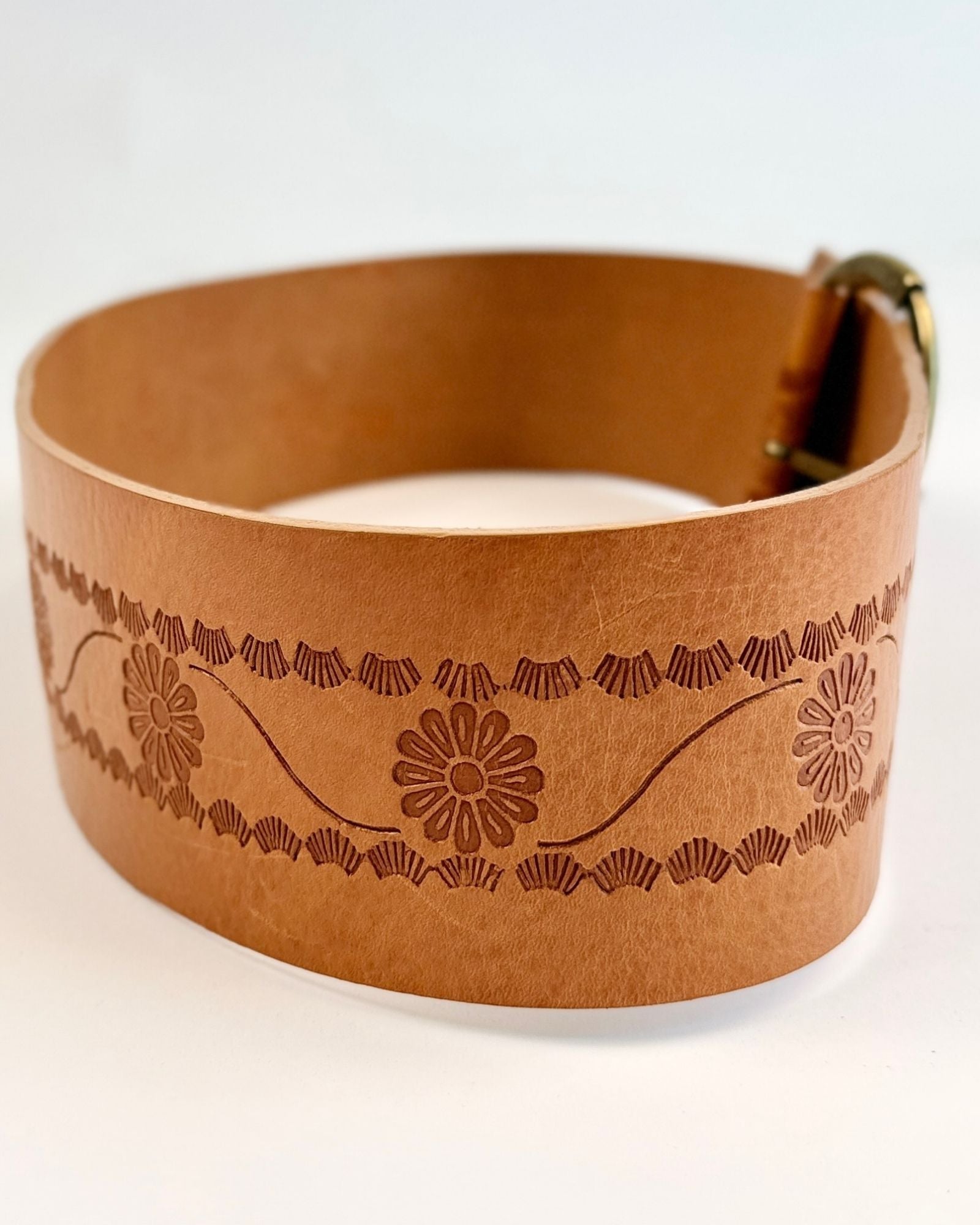 Daisy Tooled Leather Belt