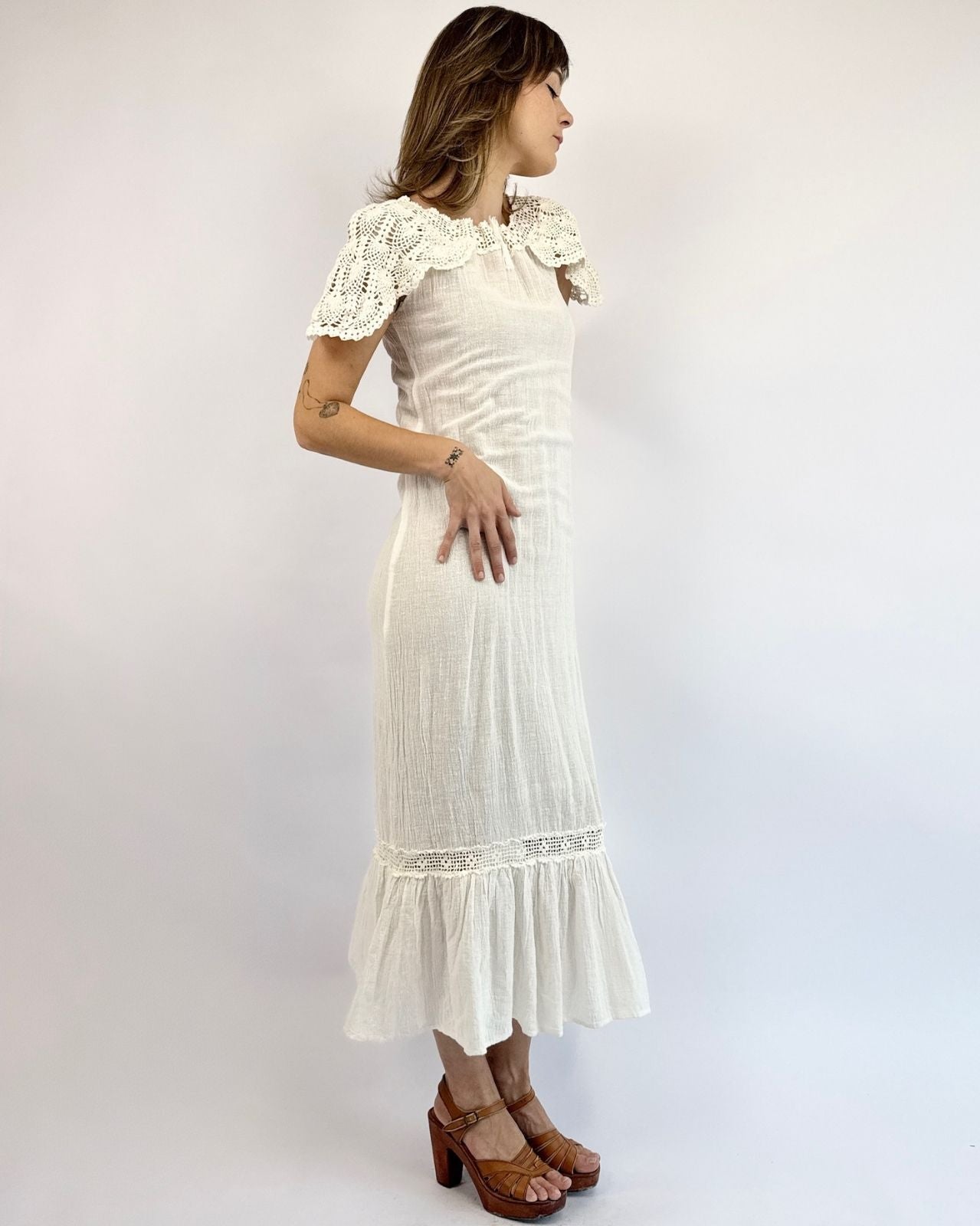 70s Earth Angel Gauze Maxi Dress