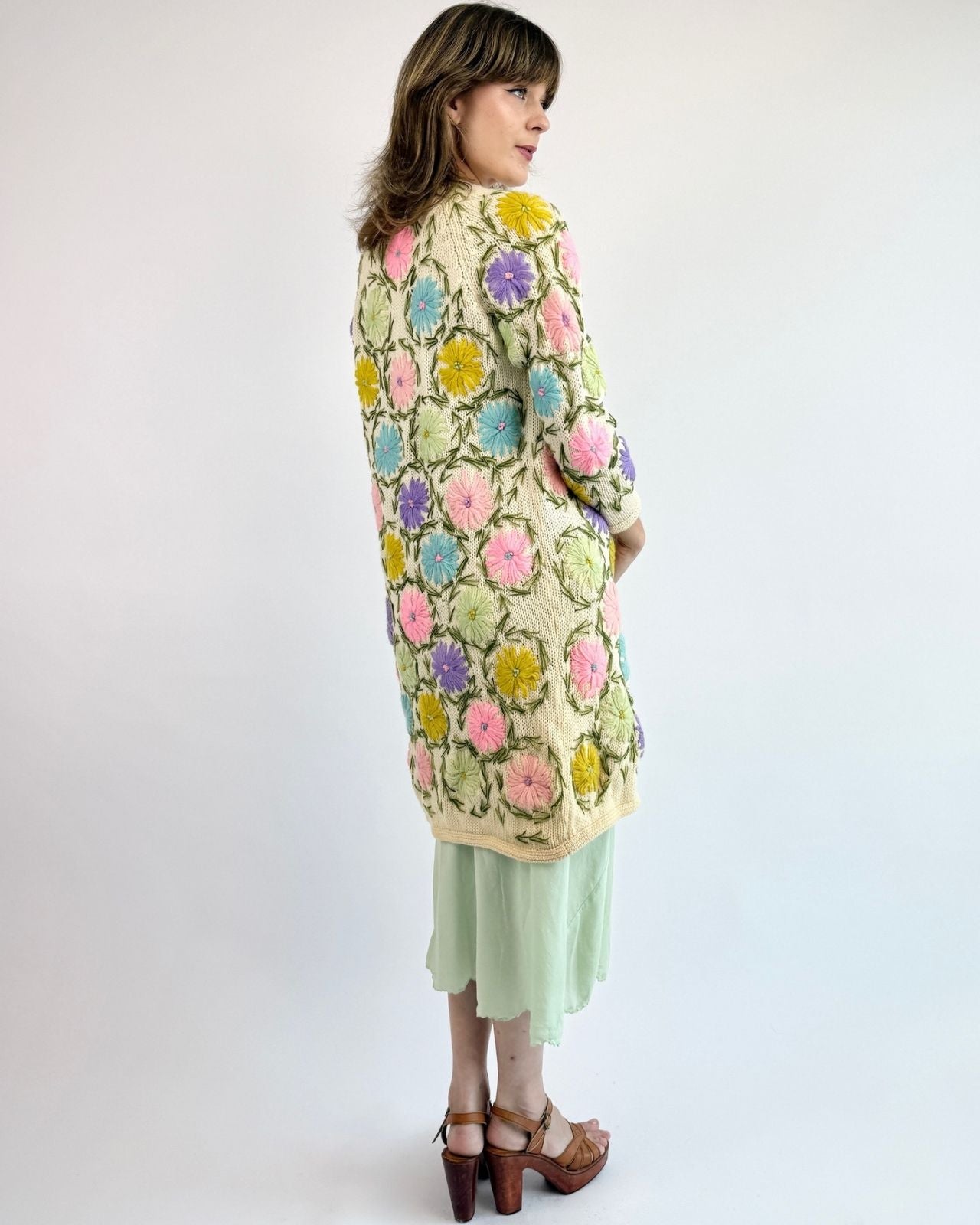 60s Sweet As Spring Embroidered Cardigan