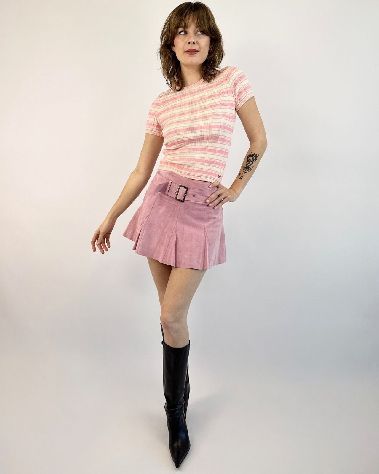 Chanel Tickled Pink Striped Knit Tee
