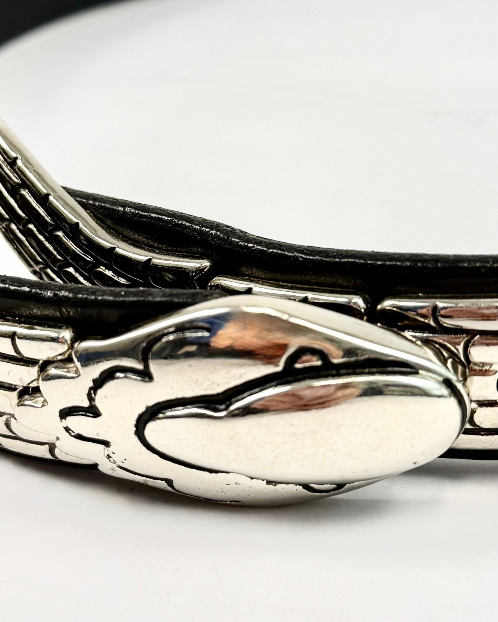 Black and Silver Snake Belt