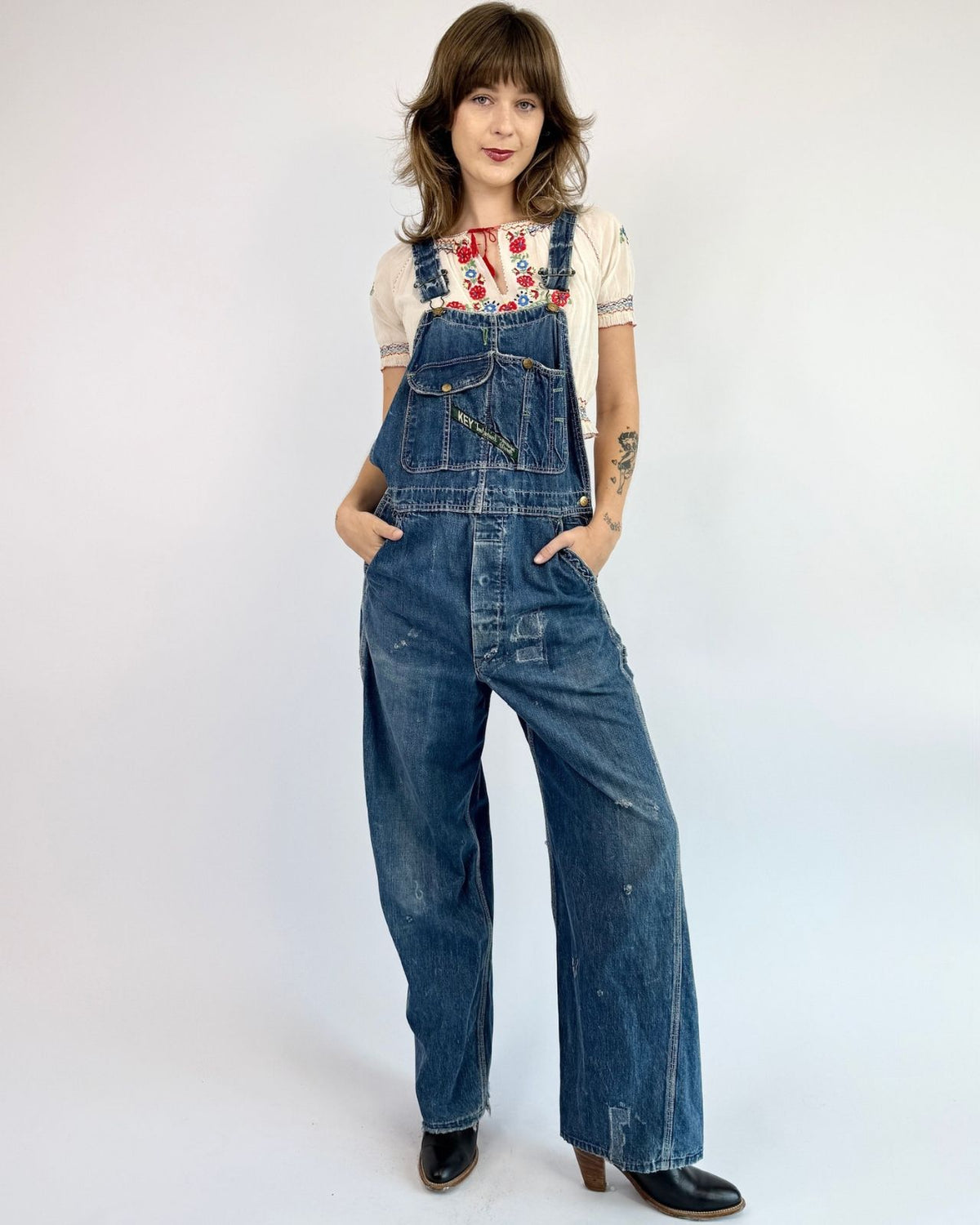 Make A Name Key Indigo Denim Overalls