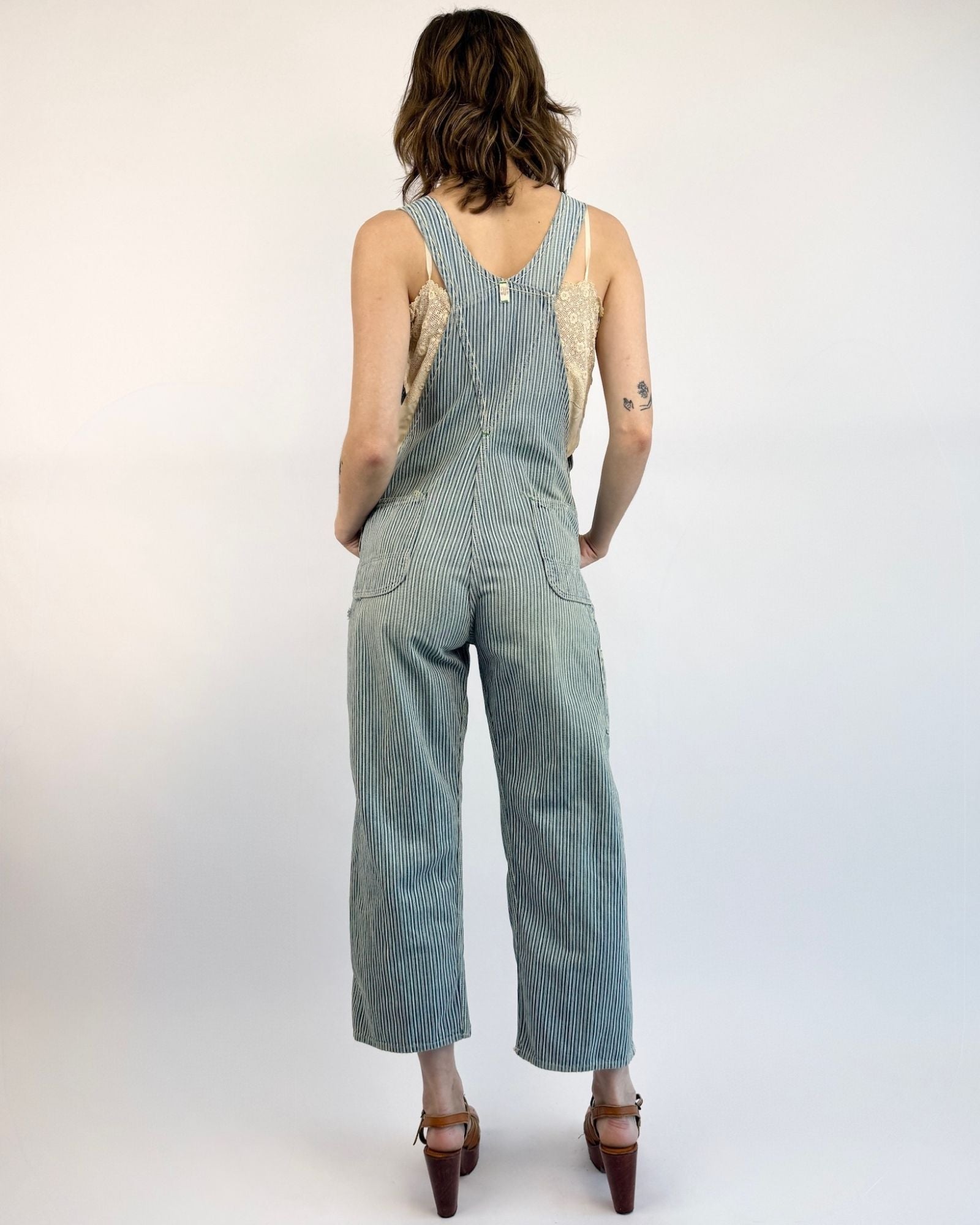 Track Me Down Hickory Striped Overalls