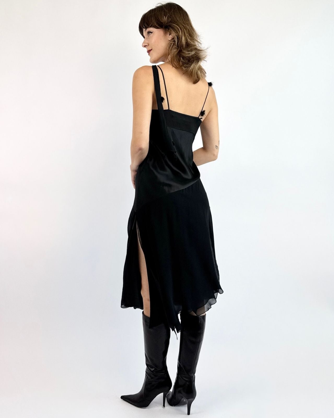 A Stroll Under City Lights Silk Dress