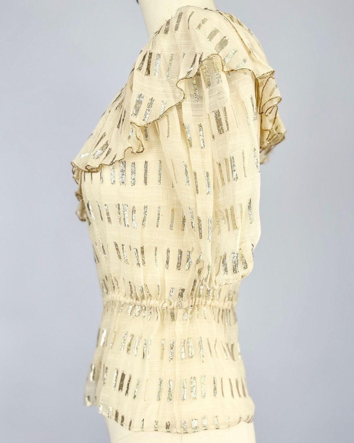 Gold Threaded Ruffle Blouse