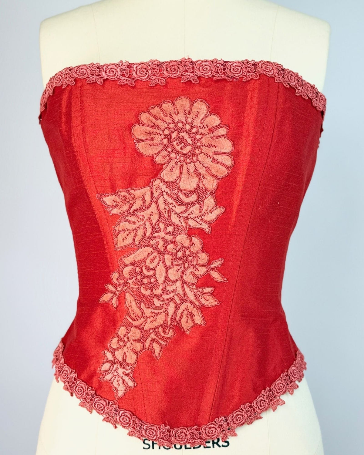 Lorrie Kebala Red Silk Bustier