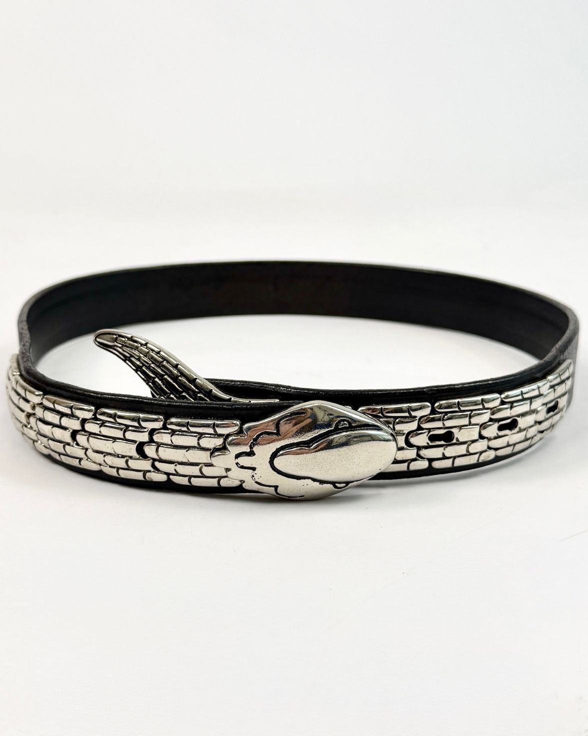 Black and Silver Snake Belt