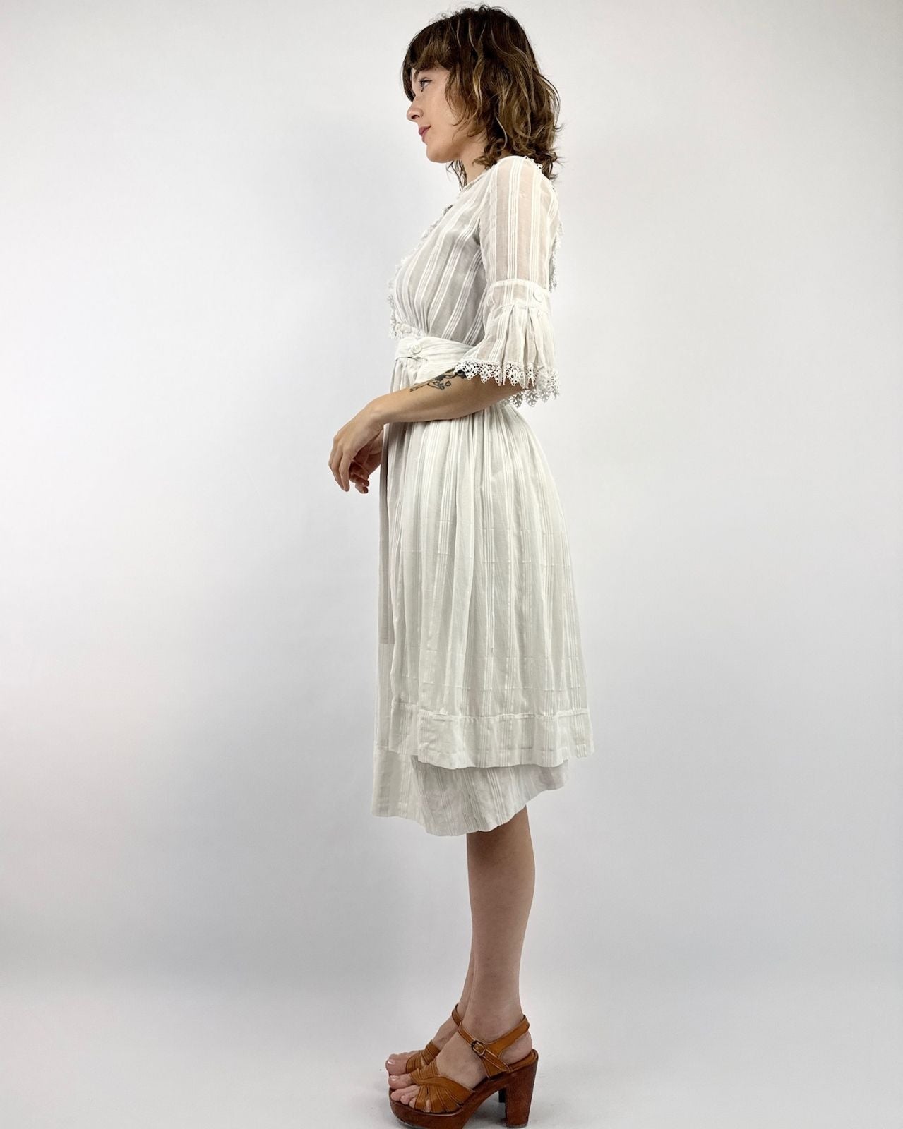 Edwardian Gentle Breezes Striped Lawn Dress