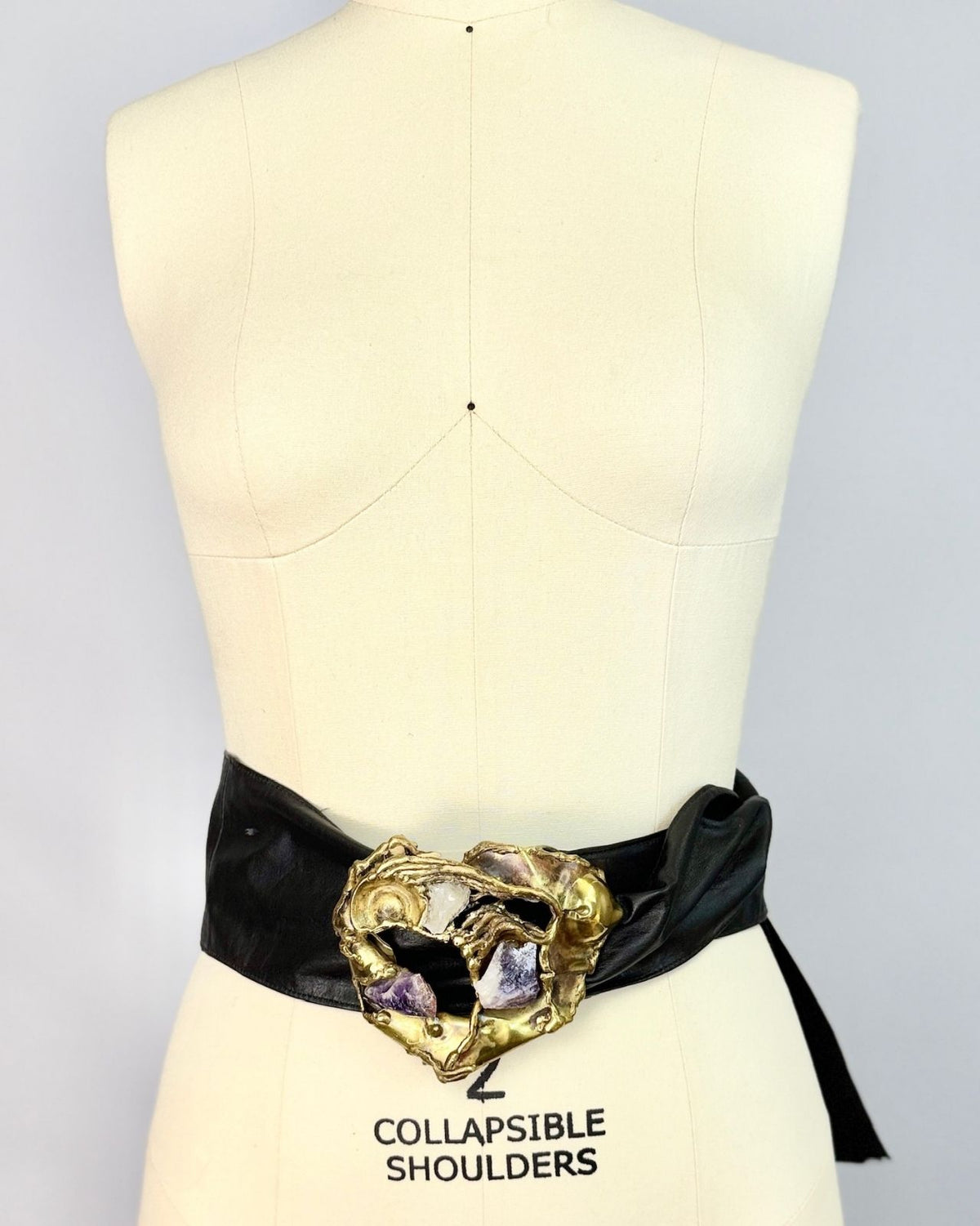 Brutalist Amethyst Crystal Black Belt