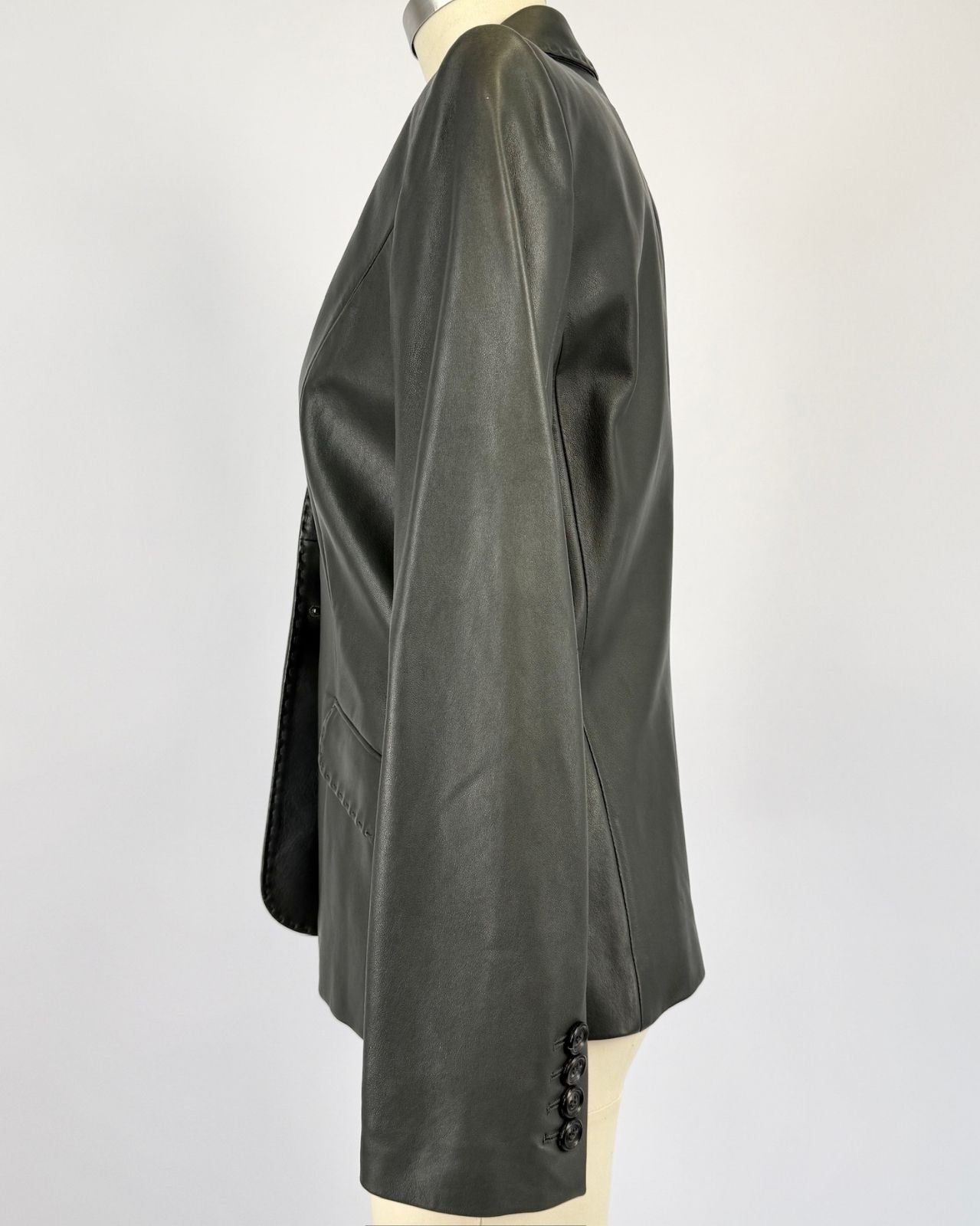 Piazza Sempione Elephant Gray Leather Jacket