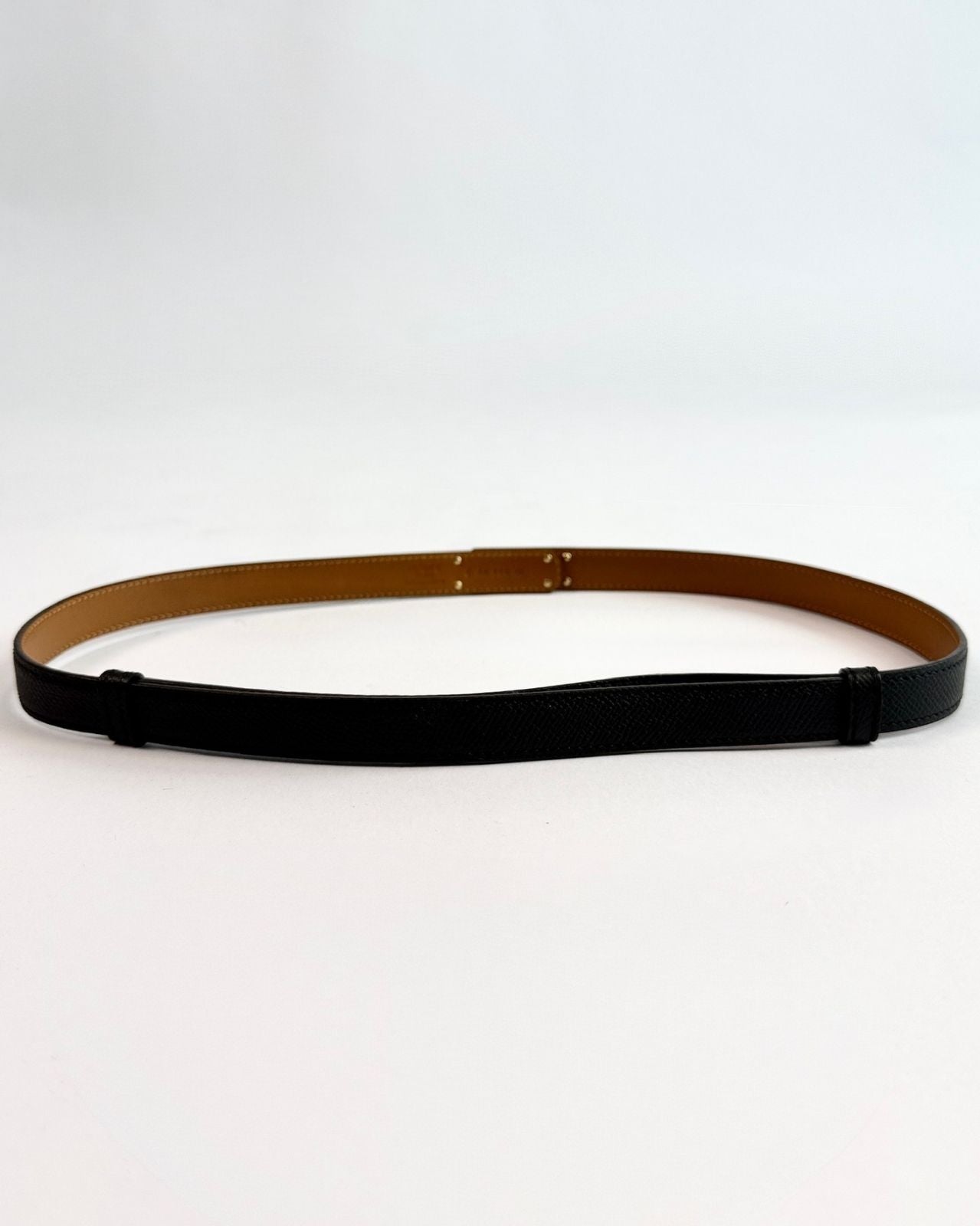 Hermès Black Thin Leather Belt