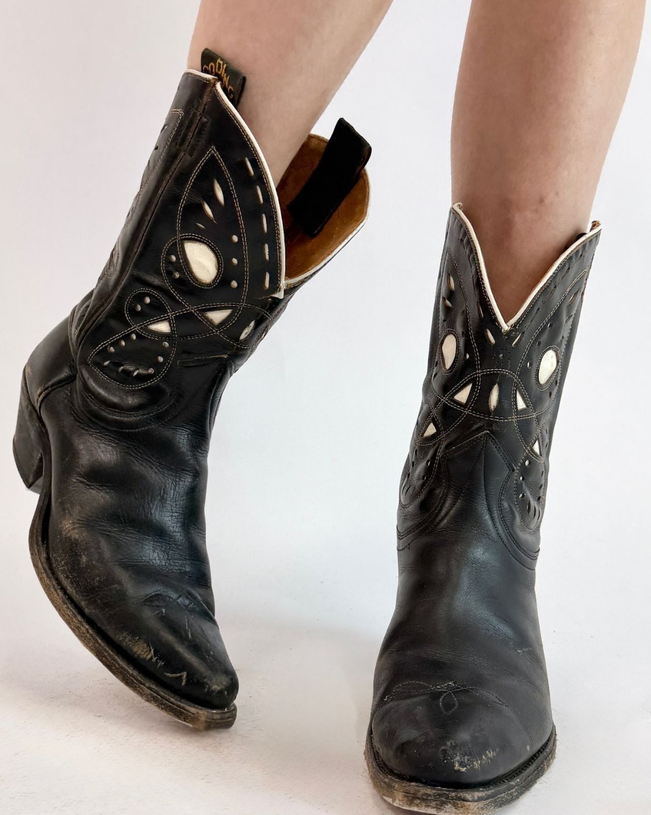 50s Black Goding Cowboy Boots