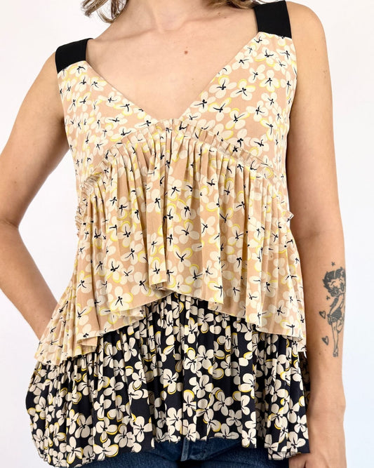 Marni Daisy Land Floral Silk Top