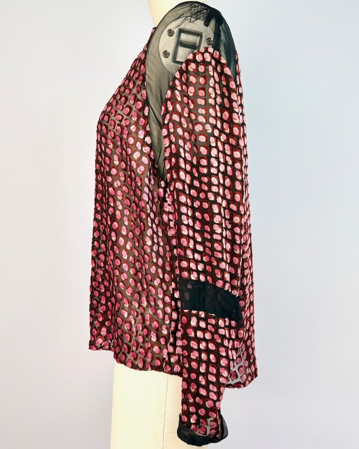 1920s Burnout Silk Blouse