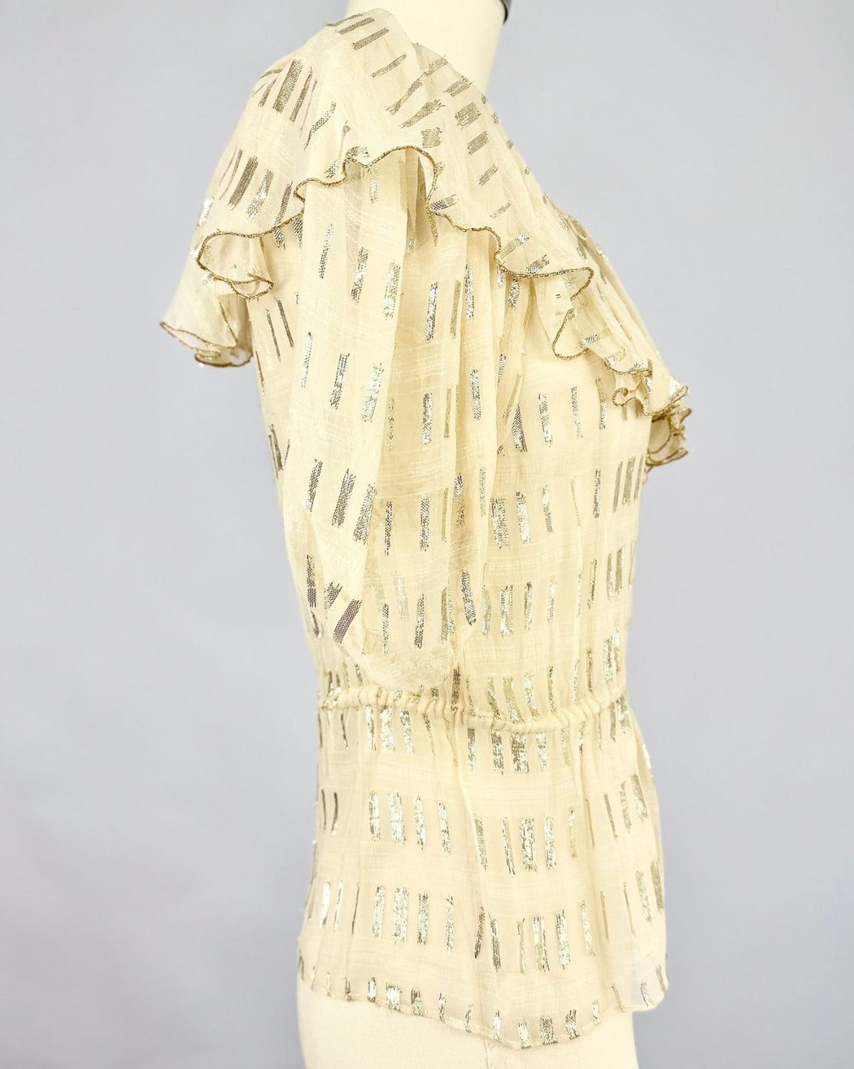 Gold Threaded Ruffle Blouse