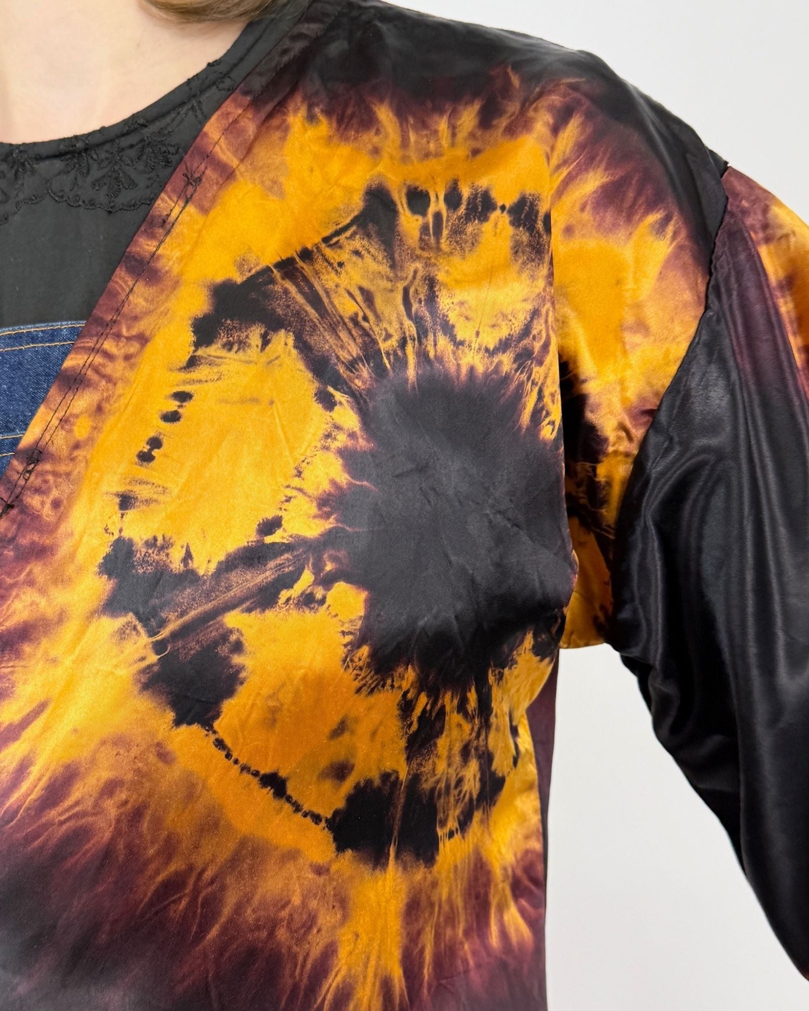 Amber Eclipse Tie Dye Satin Robe
