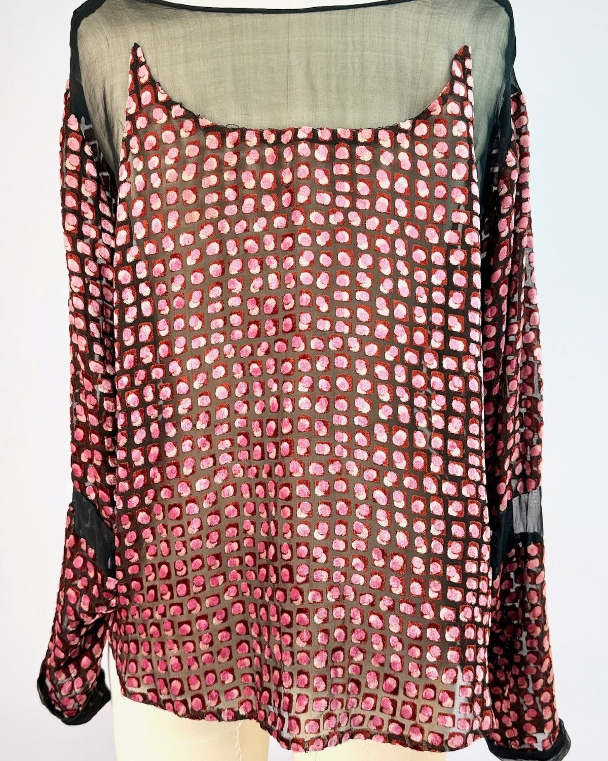 1920s Burnout Silk Blouse