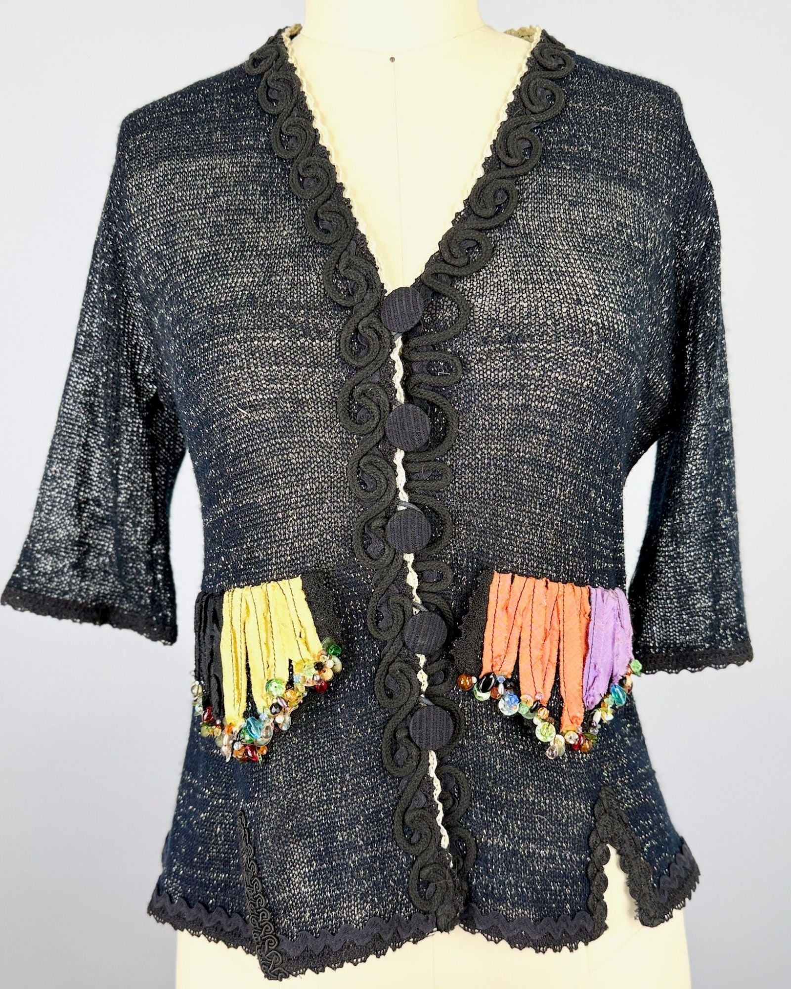Metallic Knit Embellished Sweater