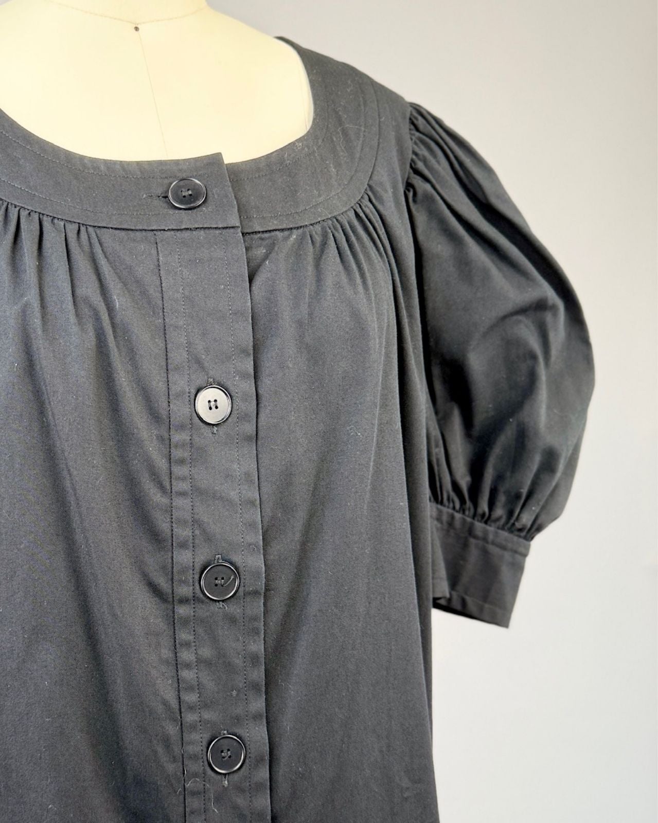 Givenchy Black Puff Sleeve Top