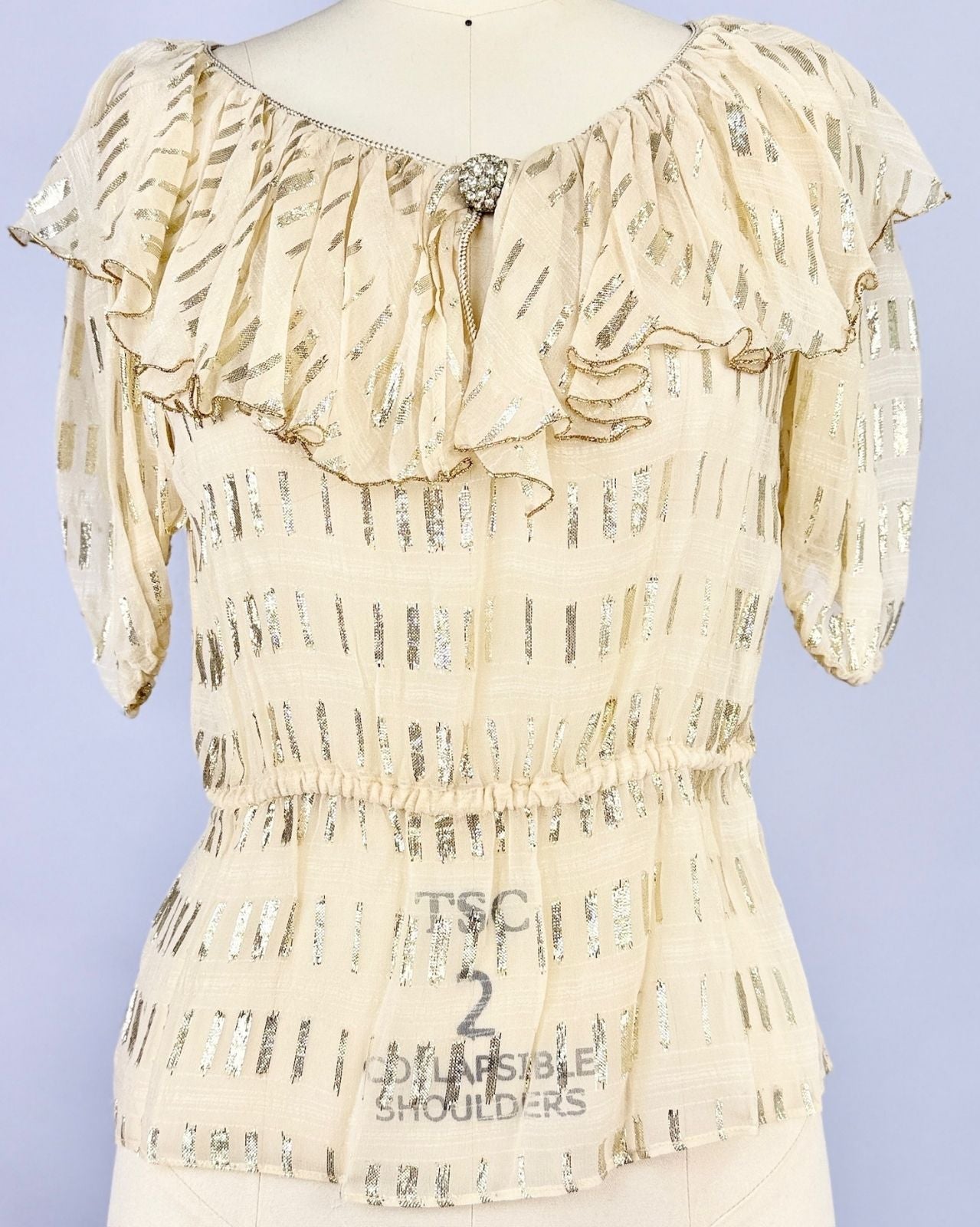 Gold Threaded Ruffle Blouse