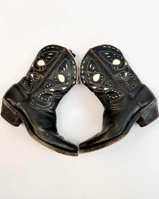 50s Black Goding Cowboy Boots