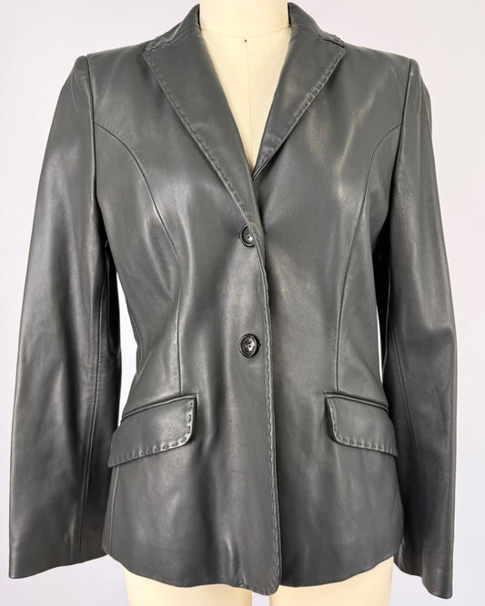 Piazza Sempione Elephant Gray Leather Jacket