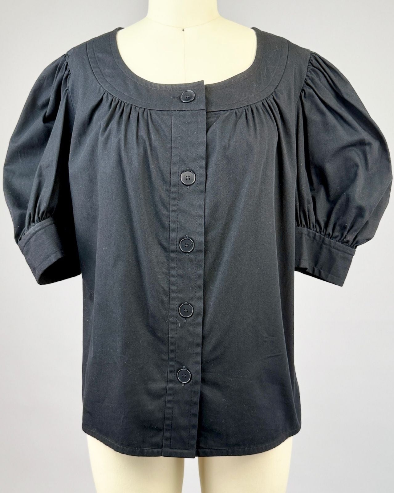 Givenchy Black Puff Sleeve Top
